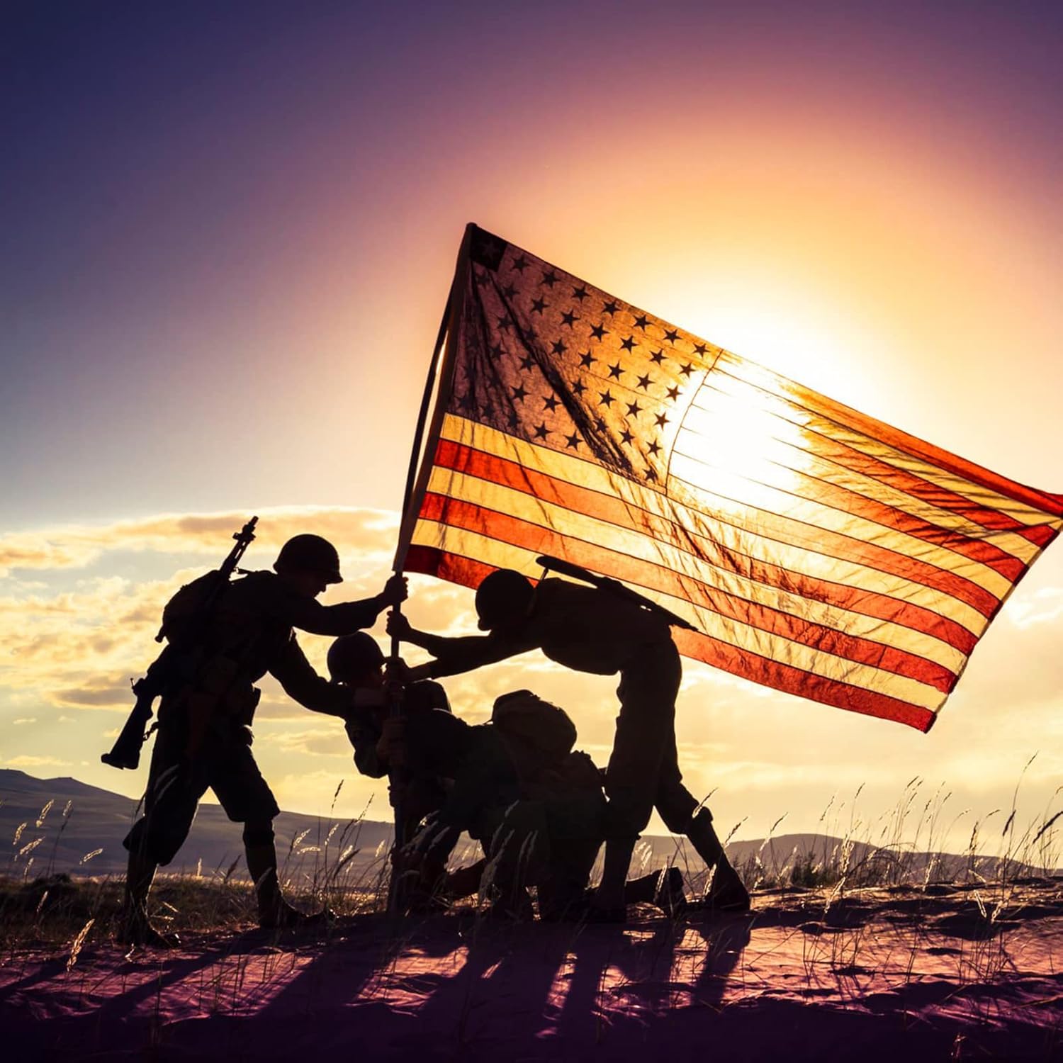 SYII Vintage American Cotton Flag 3x5 Ft, Luxury Embroidered Stars and Double Stitched Sewn Stripes, Heavy Duty Cotton US Flags for Indoor Outdoor - Image 2