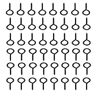 Vista 4 de Negro 200 piezas Ojos Tornillo Ganchos 1 pulgada Tornillo en Ganchos Joyería Anillo de Metal