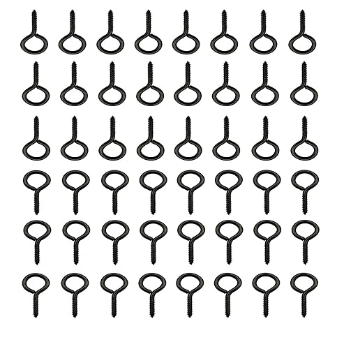 Miniatura 4 de Negro 200 piezas Ojos Tornillo Ganchos 1 pulgada Tornillo en Ganchos Joyería Anillo de Metal