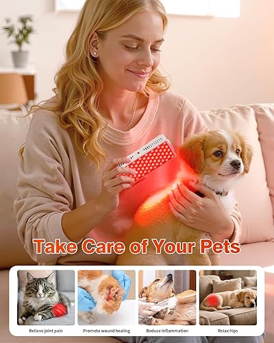 Miniatura 2 de Red Light Therapy for Face and Body, Portable Red Light Therapy Panel, 660nm Red Light and 850nm Infrared Light for Pain Relief, Skin Care, Red