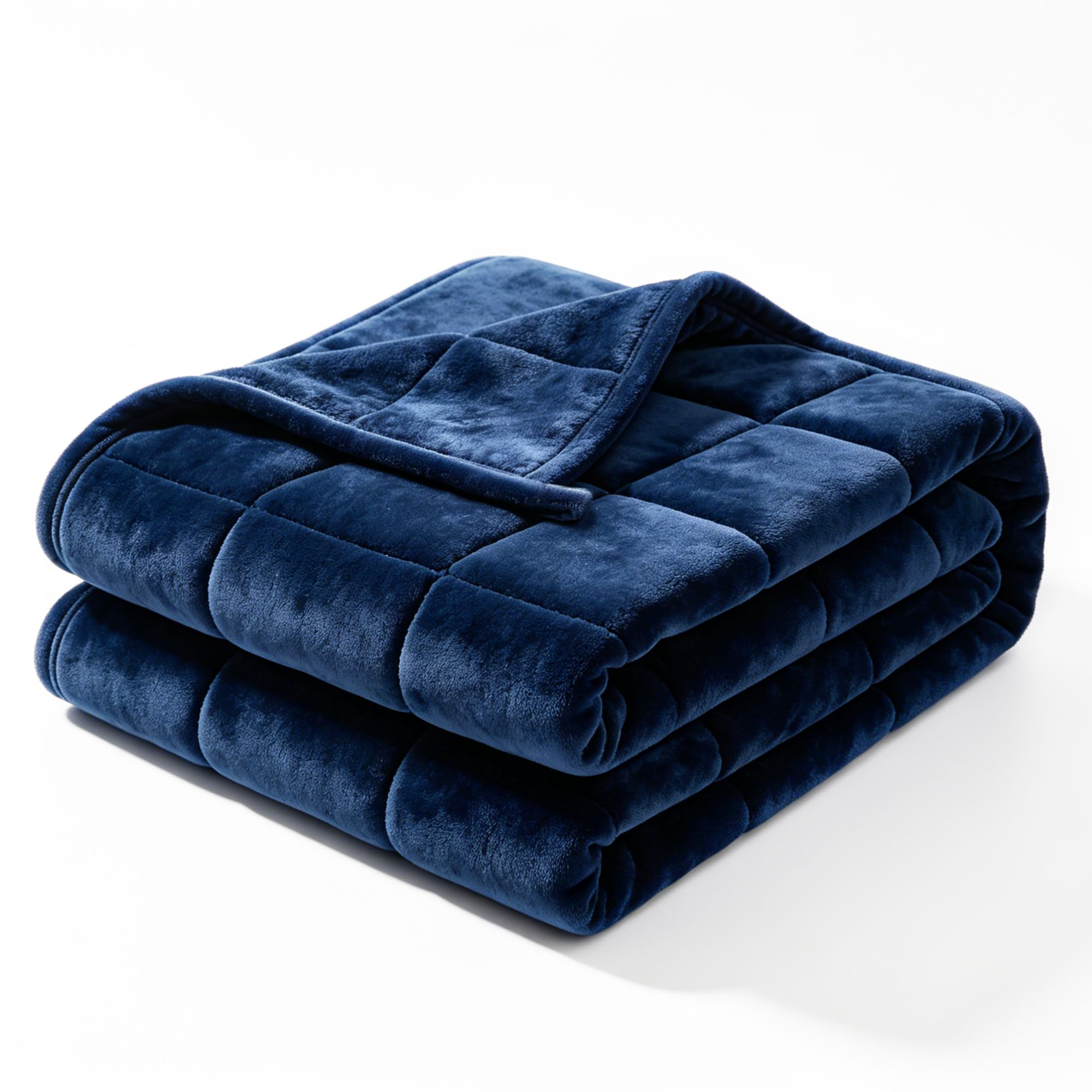 Serentra Weighted Blanket 15 lbs for Adults, Heavy Blanket with Premium Glass Beads, Soft Crystal Velvet Throw for Bed Sofa, Twin 48 x 72 Inches, Blue