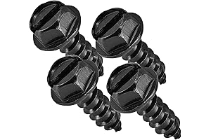 Black License Plate Screws, Rustproof 18-8 Stainless Steel, Durable Black Oxide Finish...