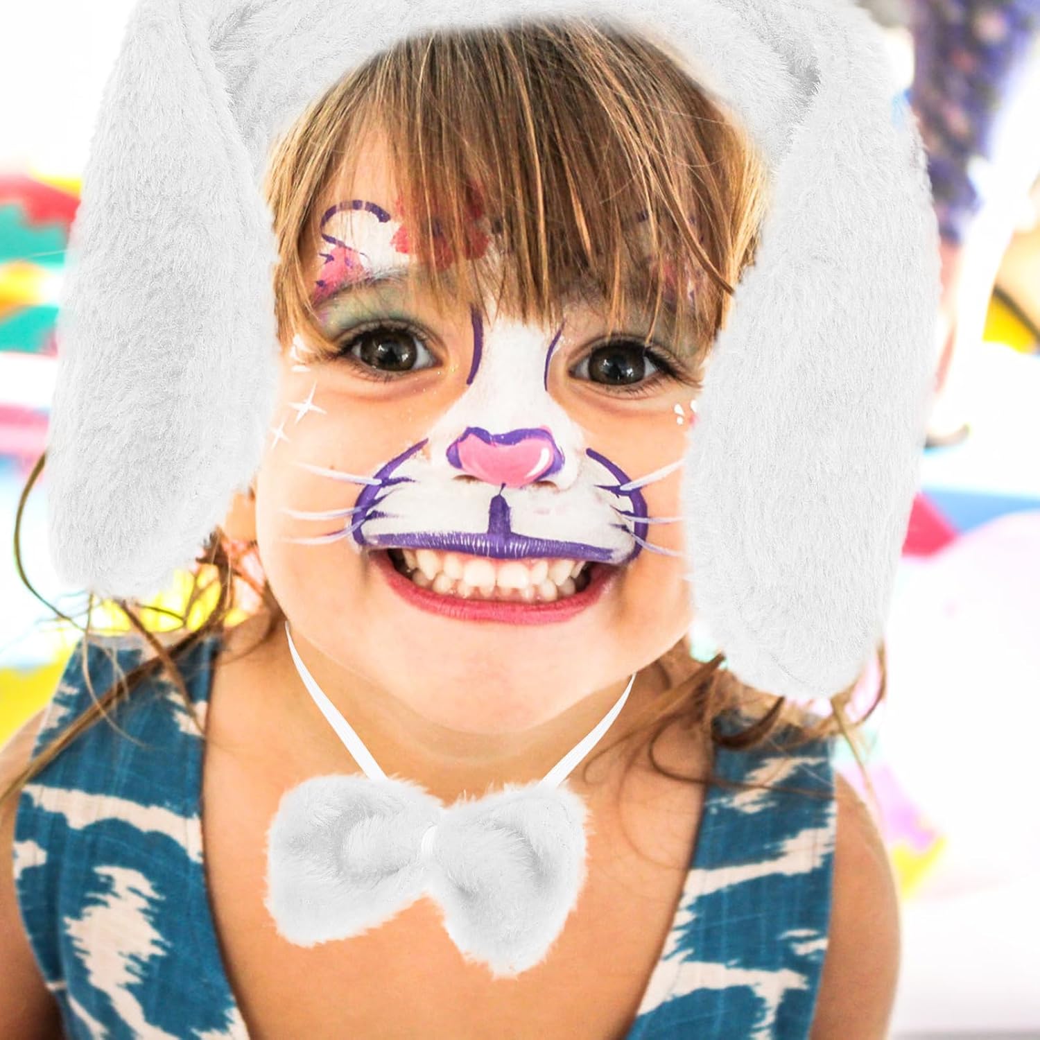 LOGOFUN Dog Costume Set Dog Ear Headband Bowtie Tail Props Performance Cosplay Party Decorations (White) - Image 3