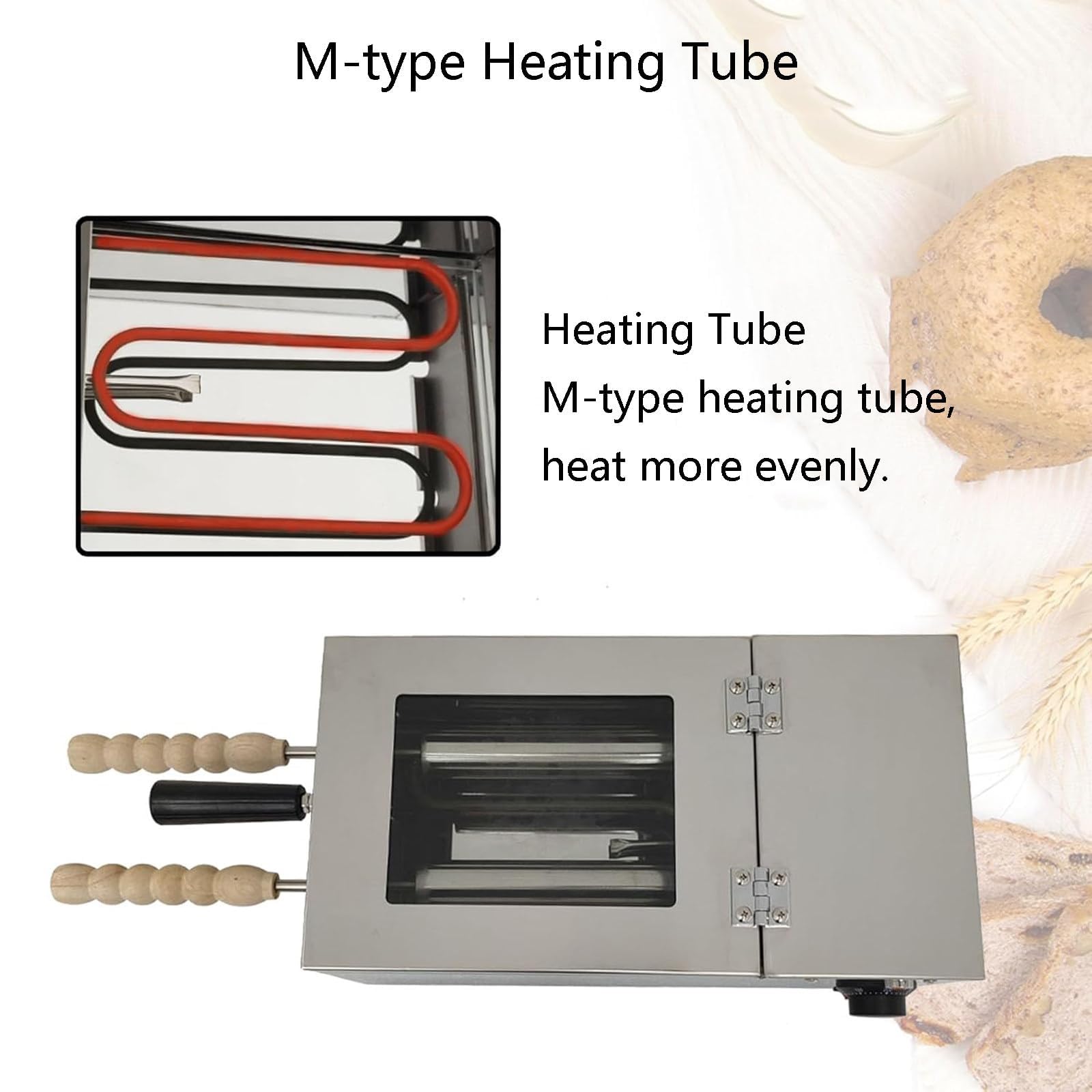 Machine électrique à Gâteaux Cheminée (chimney Cake) Pour Cônes, Four Professionnel Avec 2 Rouleaux En Acier Inoxydable, Température Réglable De 50 °c à 300 °c, Four à Cônes Pour Restaurant