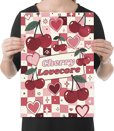 Miniatura 2 de Cherry Lovecore Aesthetic - Bedroom Decor - 13x19 Poster Print - Retro Wall Art