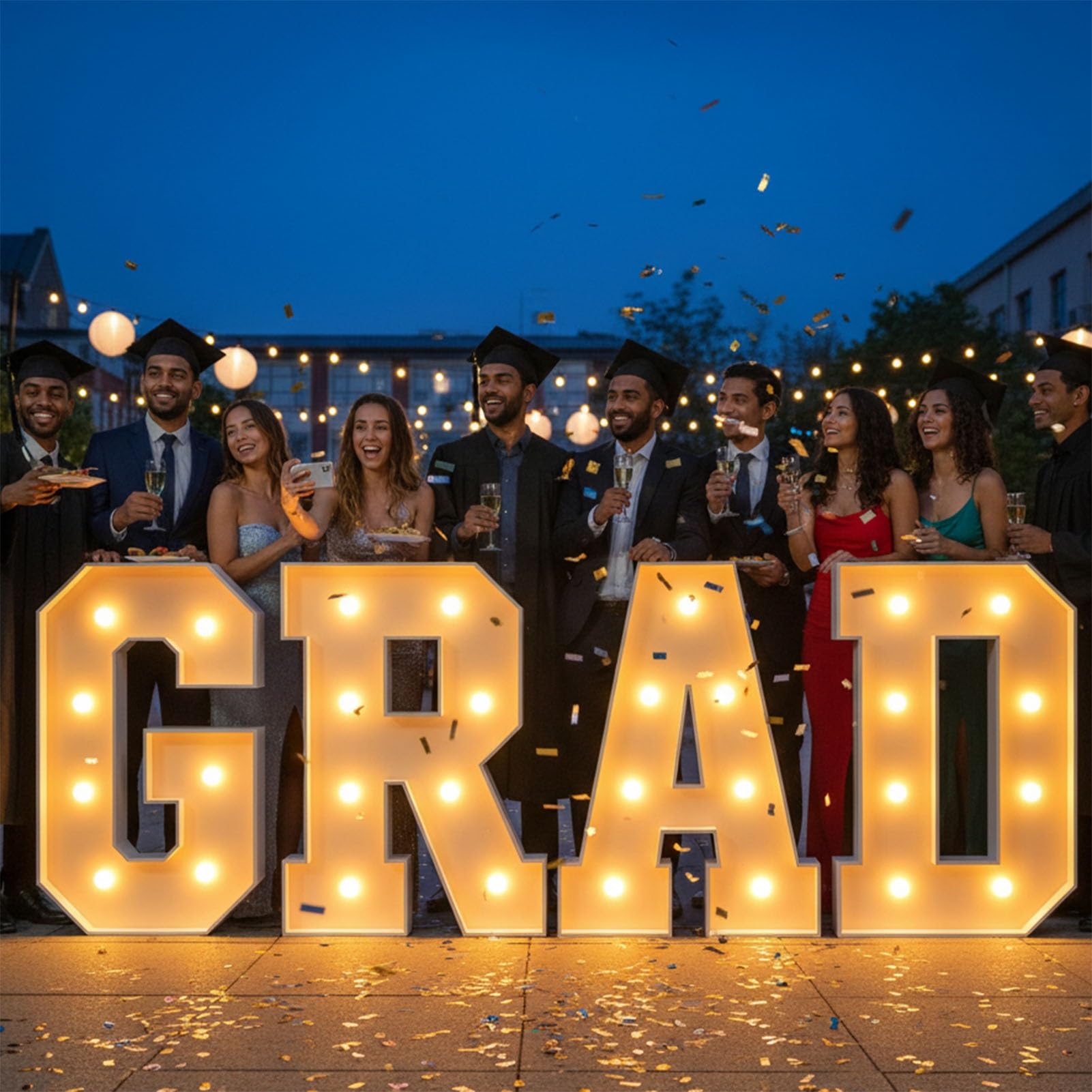 2026 Graduation Decorations Diy Foam Board “Grad” Mosaic Sign — Supplies for Kindergarten, Preschool, High School, and College Celebration Parties(75cm)