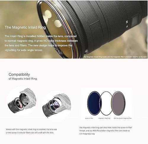 Miniatura 4 de Kase Wolverine Revolution - Kit de filtro de entrada de 3.740 in, vidrio óptico templado magnético a prueba de golpes con anillos codificados por