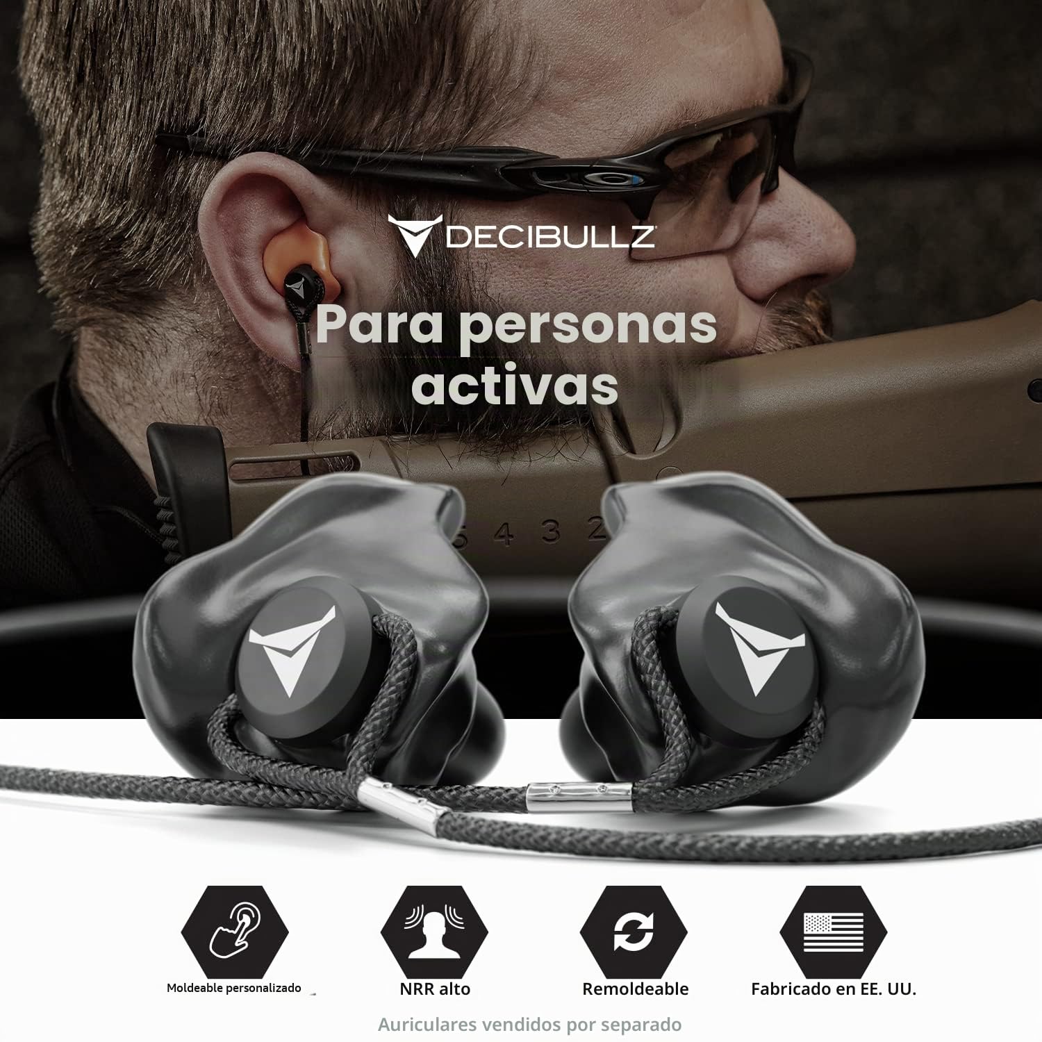 Decibullz - Cordón para tapones para los oídos