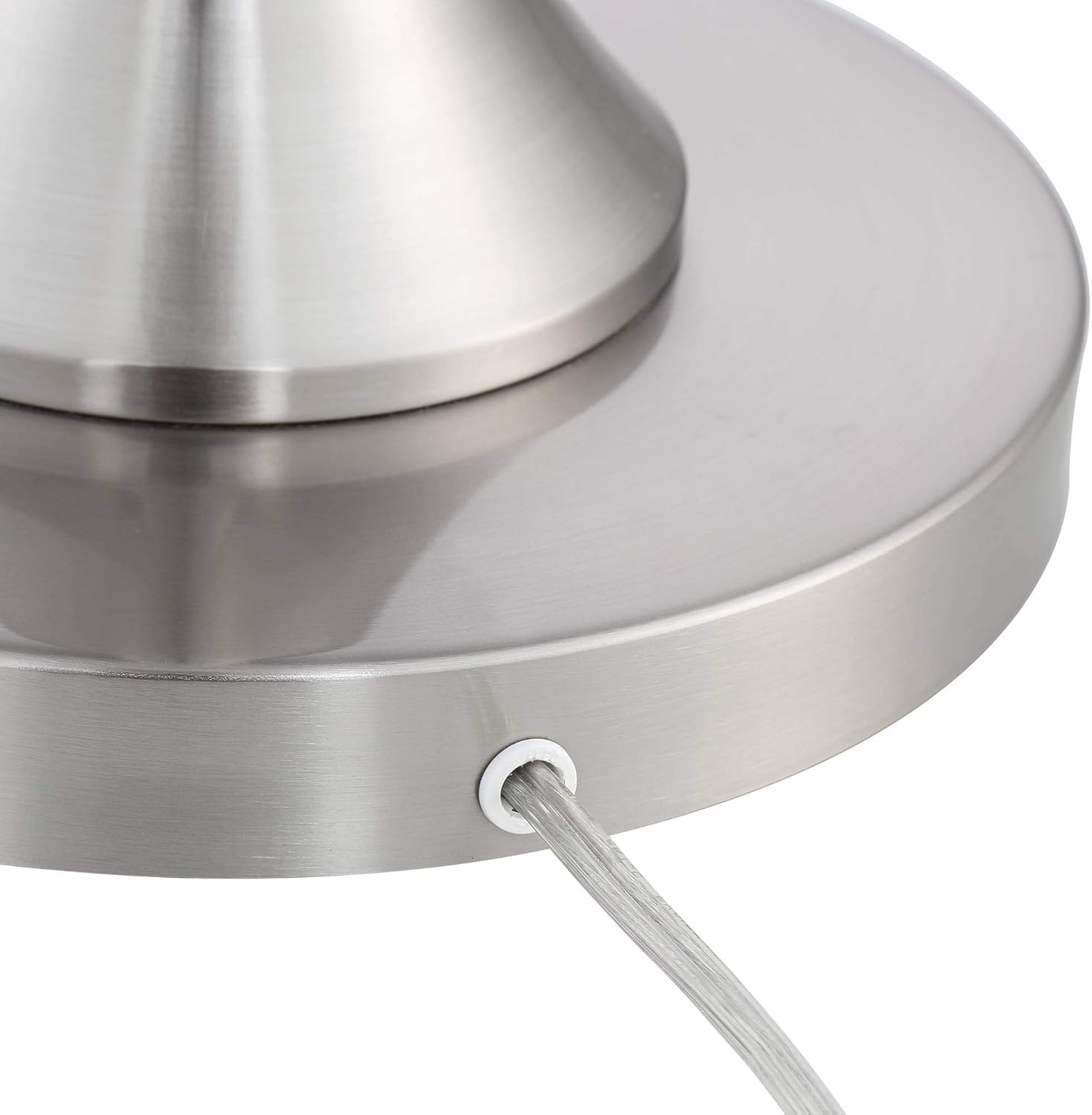 Possini Euro Design Candice Modern Standing Floor Lamp 64" Tall Brushed Nickel Dual Silver Organza White Linen Fabric Drum Shade Decor for Living Room Reading House Bedroom Home