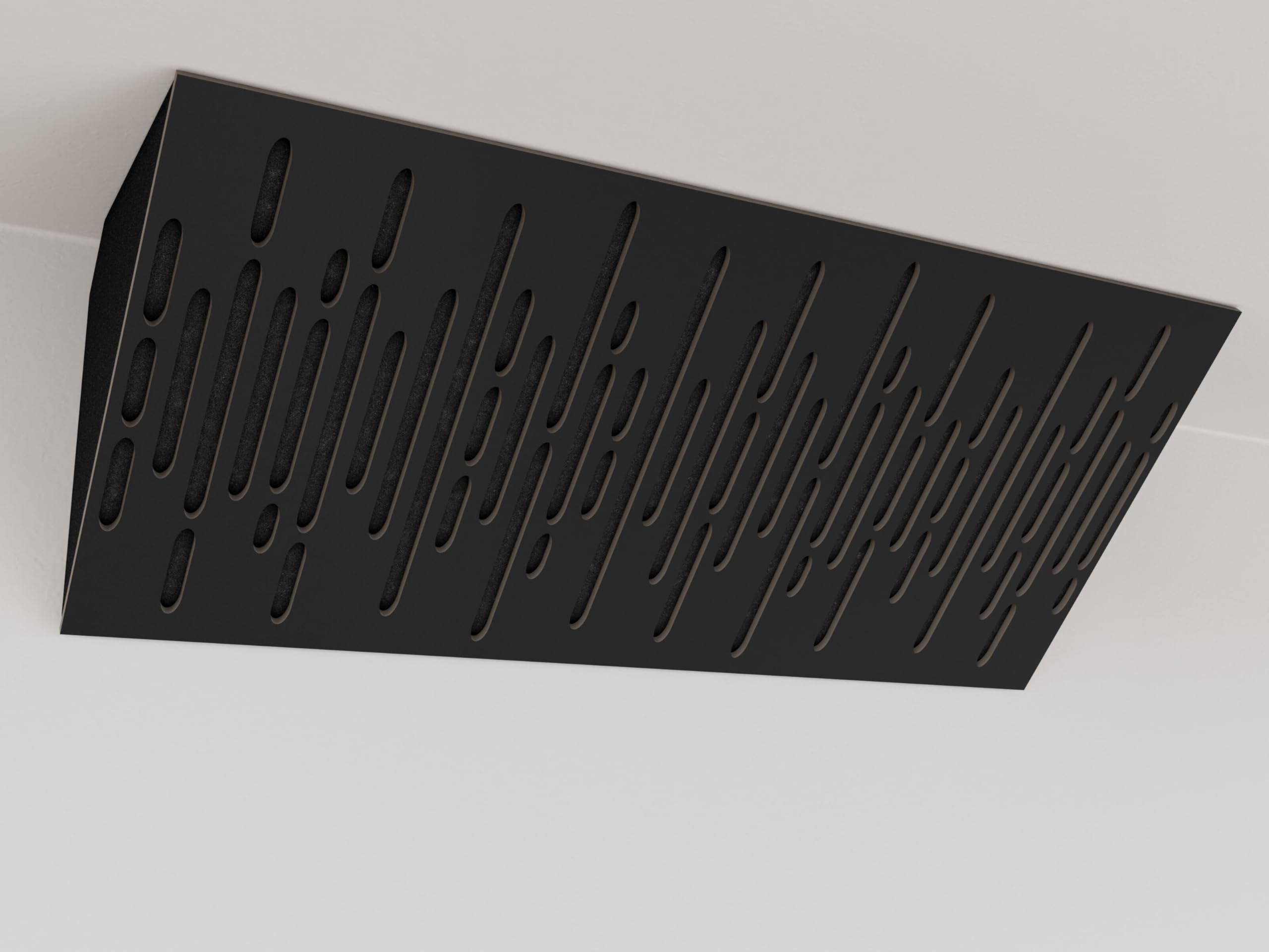 2-pak - Wąska akustyczna narożna pułapka basowa | Dyfuzja - Odbicie - Izolacja dźwiękowa | Rozmiar: 23x50cm | Kolor płyt perforowanych: (Czarny, WAVE-Horizont)