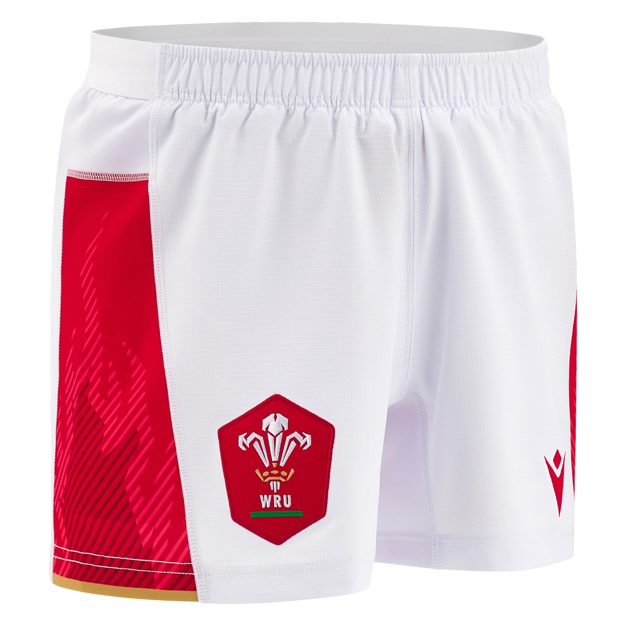 Macron Wales WRU 2024/25 Adults Six Nations Home Rugby Shorts (UK, Alpha, L, Regular, Regular, White)