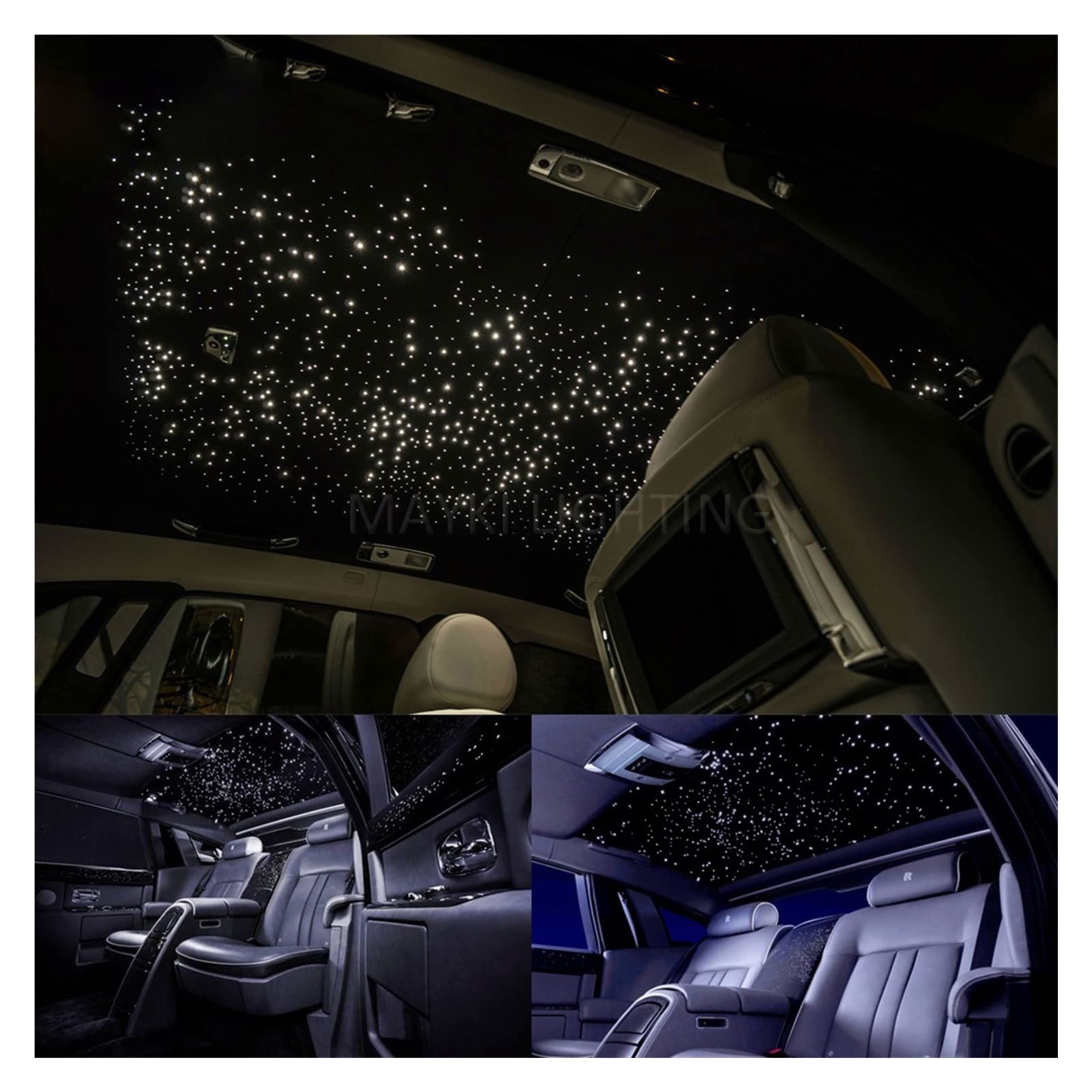 Maykit Multi Color Car Star Sufit z 16W RGB LED Mini Projektor 288 sztuk 3M Fiber dla 3 * 3m Saturn Astra Dachu Gwiaździsta Wysoka Wydajność(RGB,Wire for car)