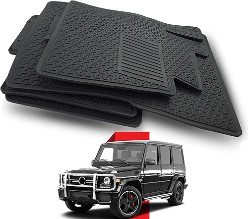 Juego de alfombrillas antideslizantes para Mercedes Benz G Class Wagon 1990-2018 G320 G500 G550 G63AMG para todo tipo de clima, color negro