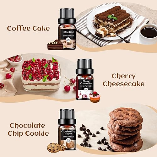 Miniatura 3 de Juego de aceites esenciales de panadería, aceite aromático para difusores para el hogar, fabricación de velas, pastel de calabaza, pastel de café,