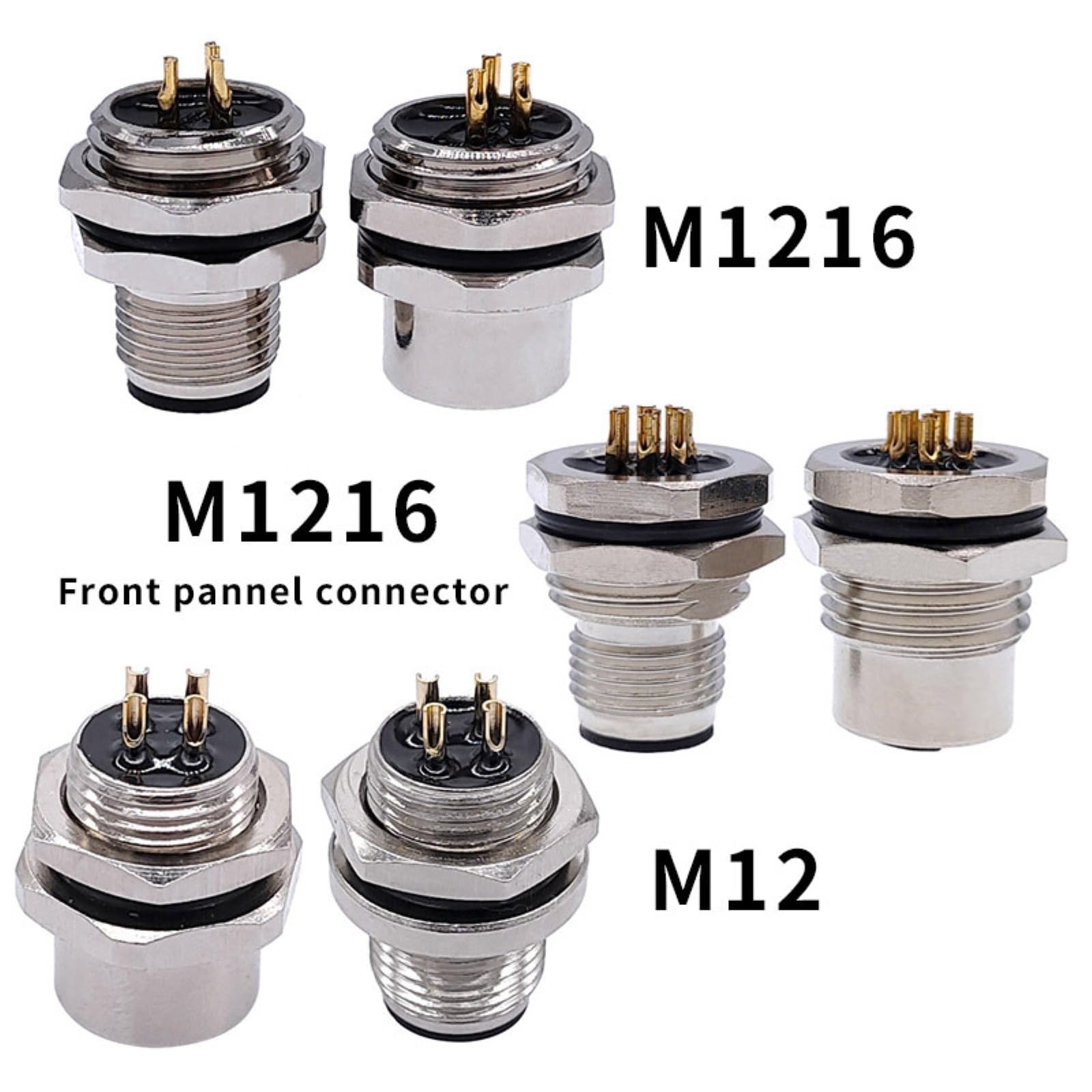 10 Stück M12 Sensorstecker männlich/weiblich Flanschbuchse Gewindekupplung