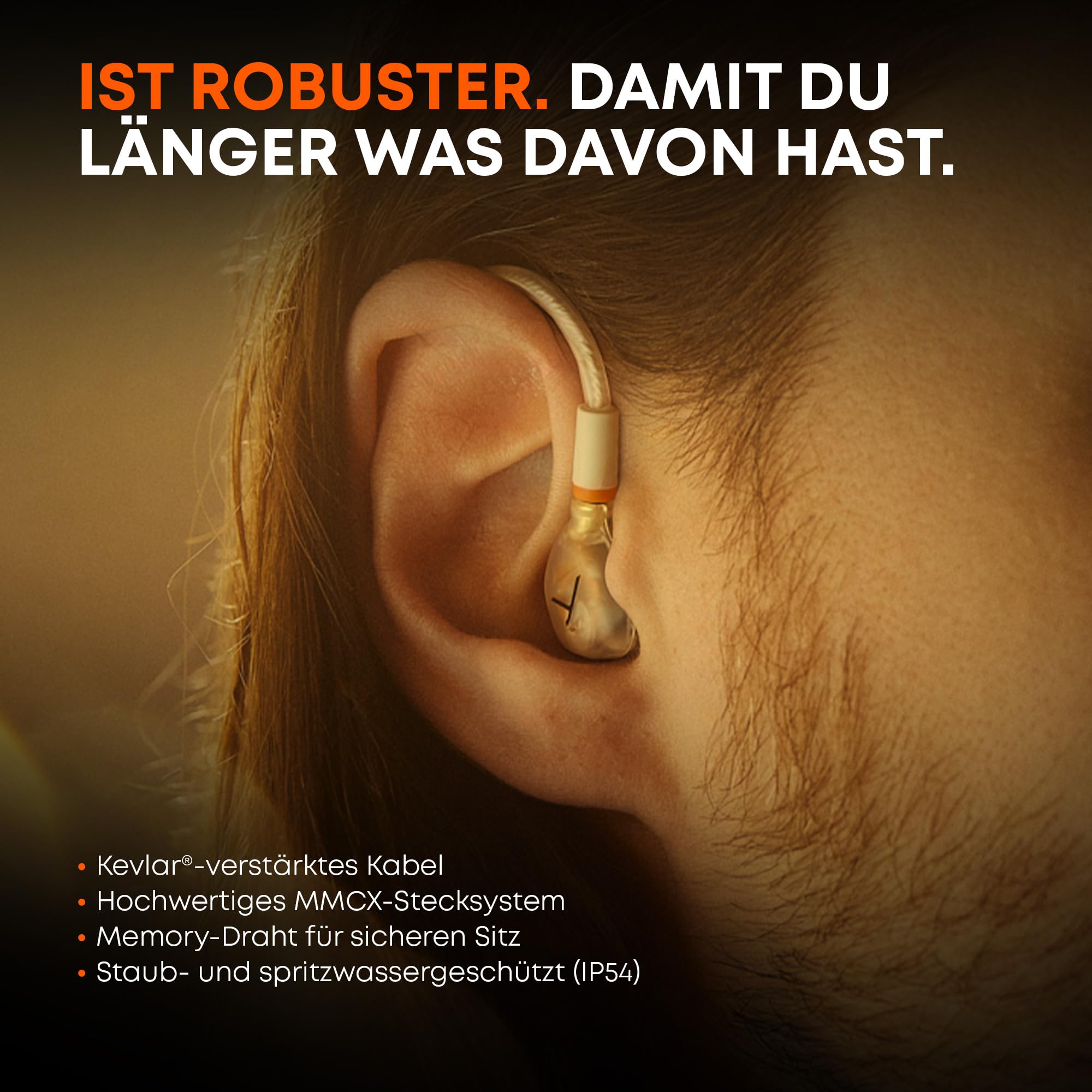 beyerdynamic DT 30 IE Professioneller In-Ear-Monitor für Bühne & Proberaum | Passive Schallisolation bis zu 39 dB, ergonomische Passform, abnehmbares MMCX-Kabel, Farbe Transparent