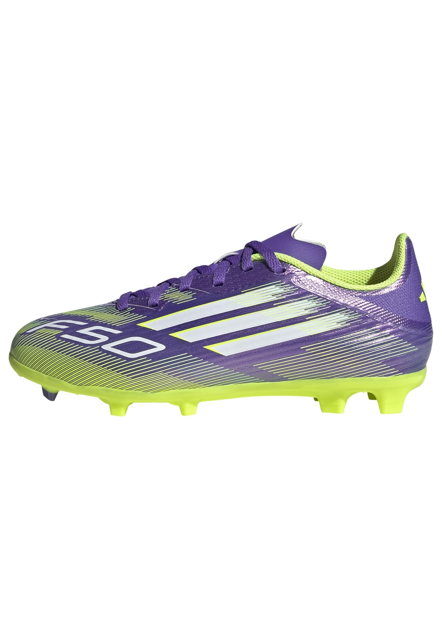 adidas Junior F50 League Firm Ground Football Boots, Purple, Size 10 Younger