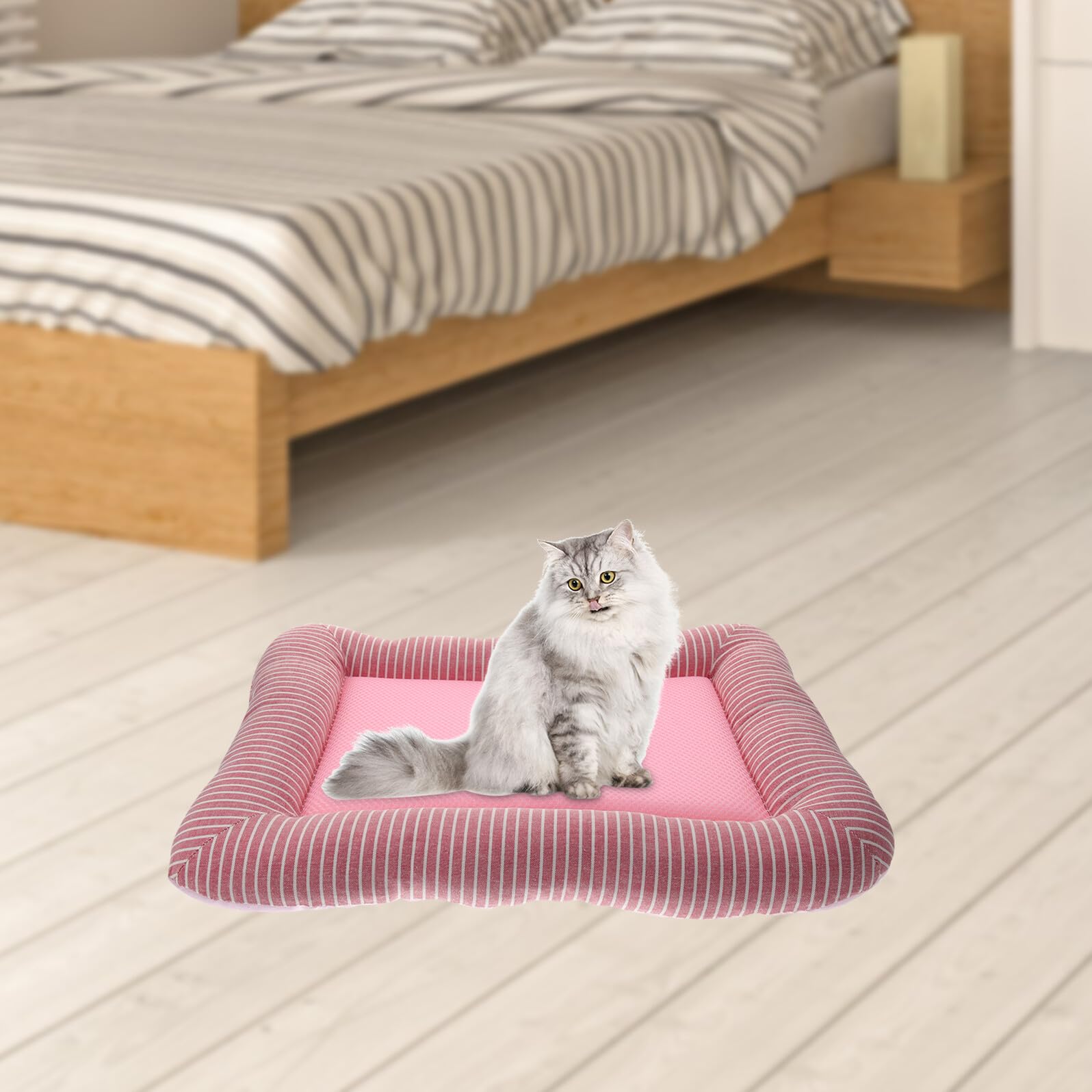 ibasenice Alfombrilla Refrescante para Perros y Gatos Cama Fría Portátil de Verano Colchón de Lavable Transpirable Rosa para Mascotas Pequeñas y Medianas