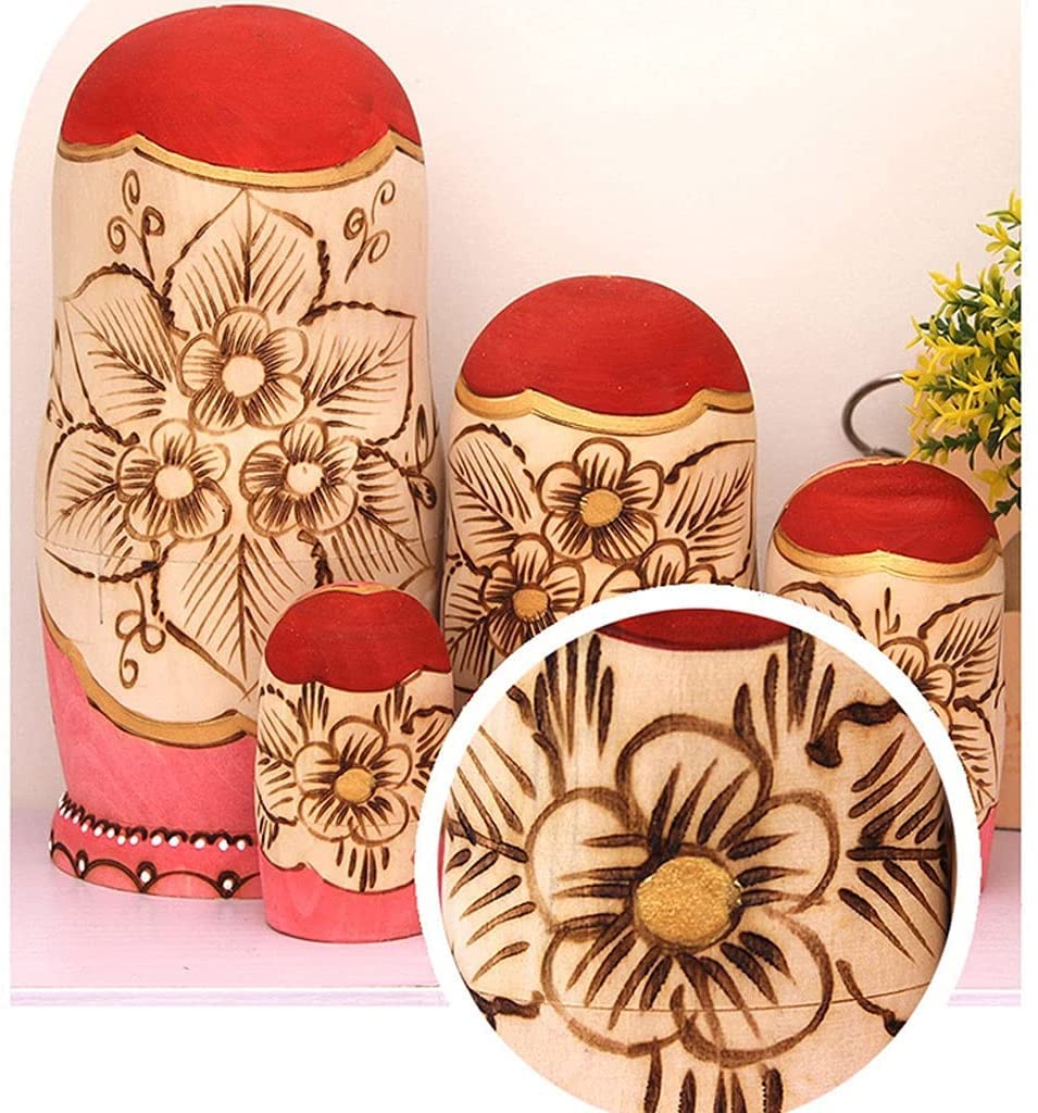 Matrioszka Rosyjskich Lalek Matryoshka Lalki, 10 Sztuk Ręcznie Robione Drewniane Rosyjskie Lalki Gniazdowania Matryoshka Zabawki, Układanie Zagnieżdżone Zestaw Prezent Matrioszki matrioszki lalka