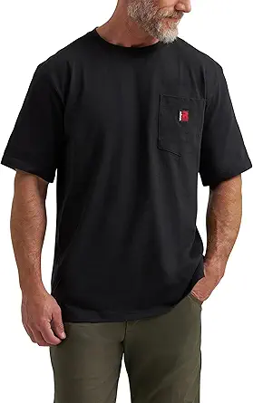 Wrangler Short Sleeve Pocket T-Shirt, Black, Large | Amazon.com