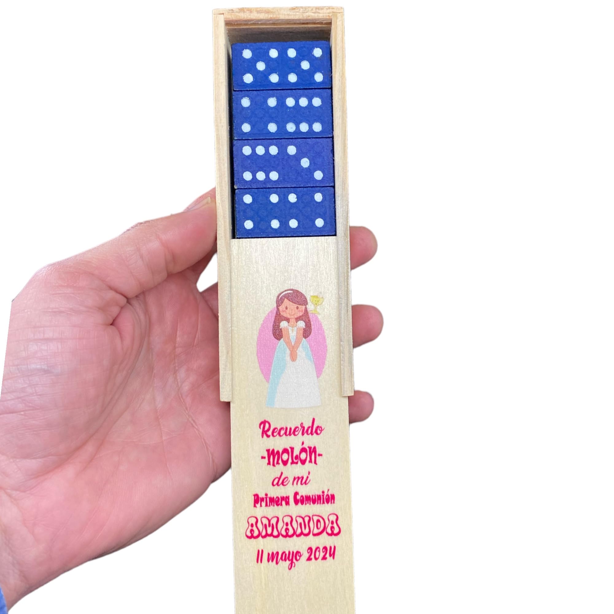 Lote 5 Dominós Madera Personalizados - Grabado A Color
