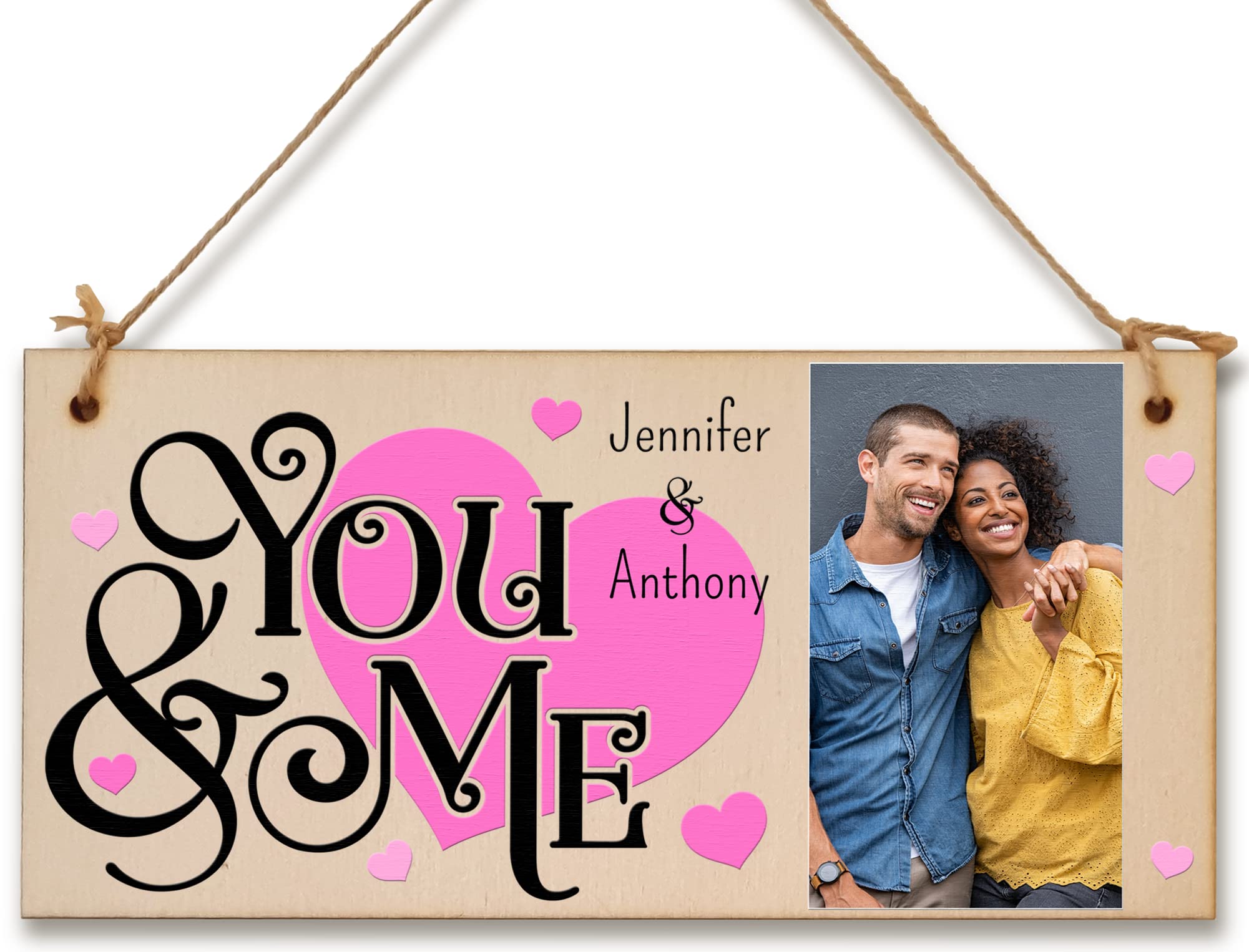 The Plum Penguin Wood Or Na Personalised Wooden Plaque With Photo You And Me Romantic Decorative Valentine's Anniversary Keepsake For Him Her Hanging Gift Home Decor