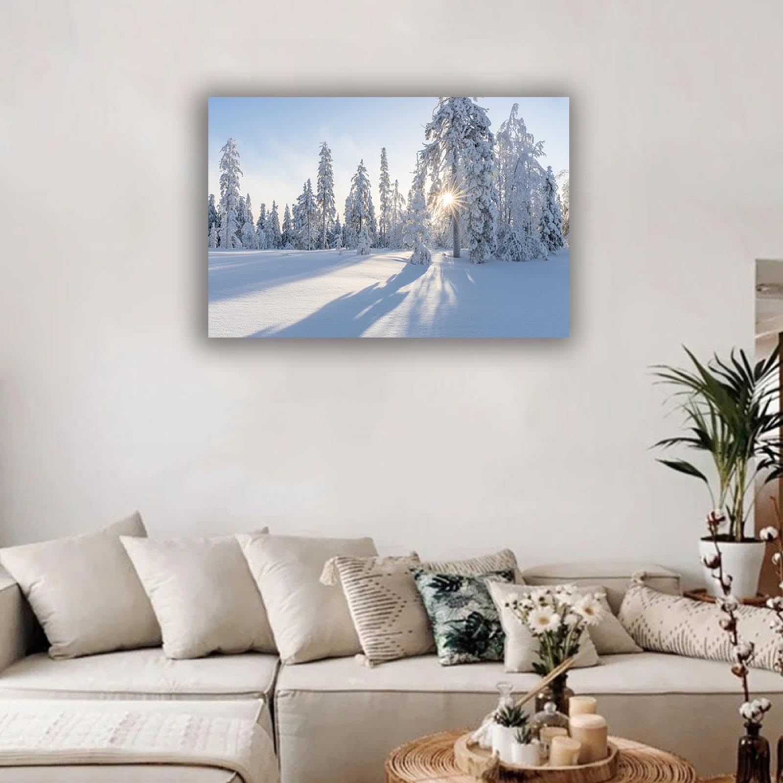 Quadro su tela con lupo che ulula alla luna piena, scena notturna con illuminazione drammatica e contrasti elevati, ambientazione selvaggia per gli amanti dei lupi, decorazione per la casa unica