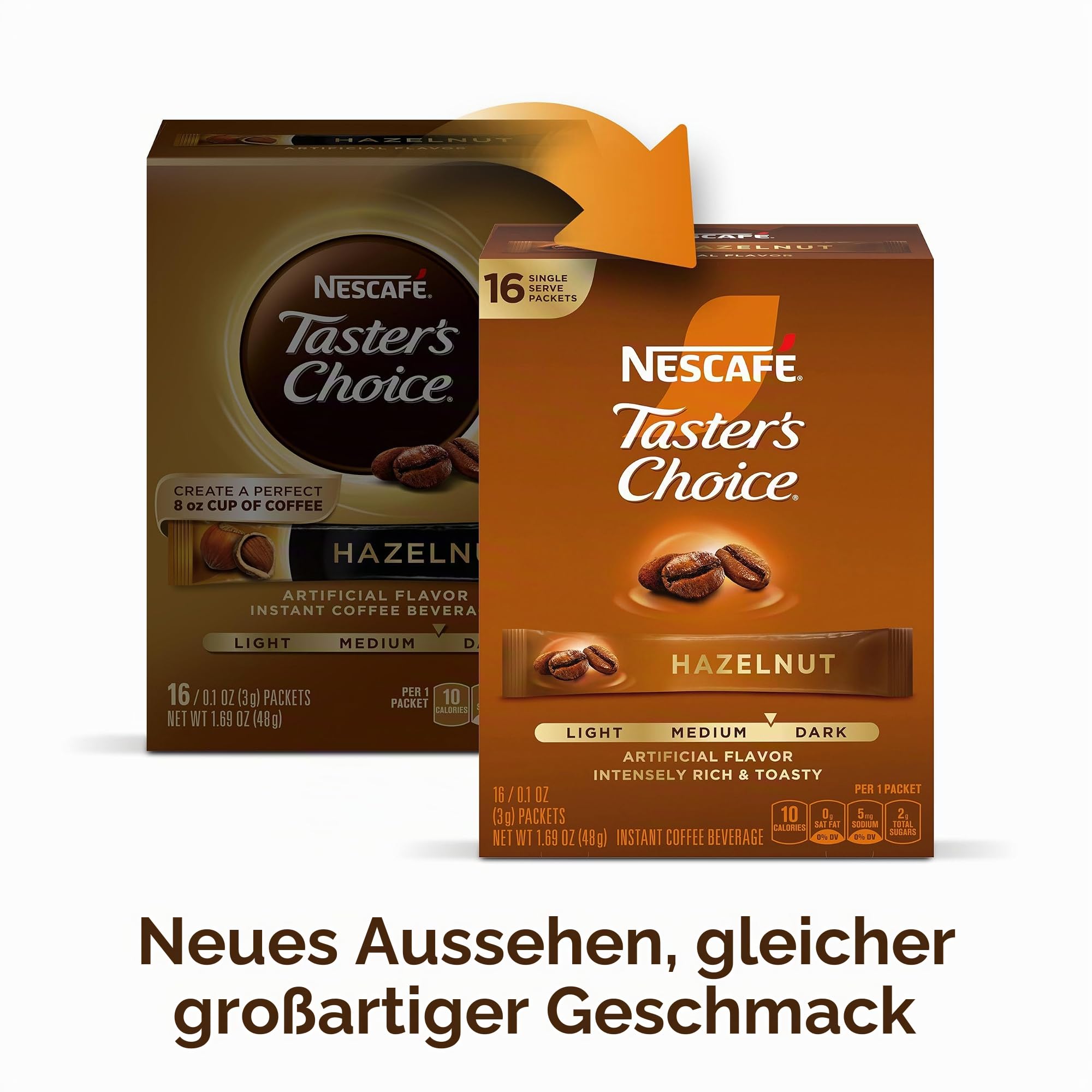 Nescafe Taster's Choice Instant Coffee Beverage, Hazelnut (Pack of 8) by Nescafé