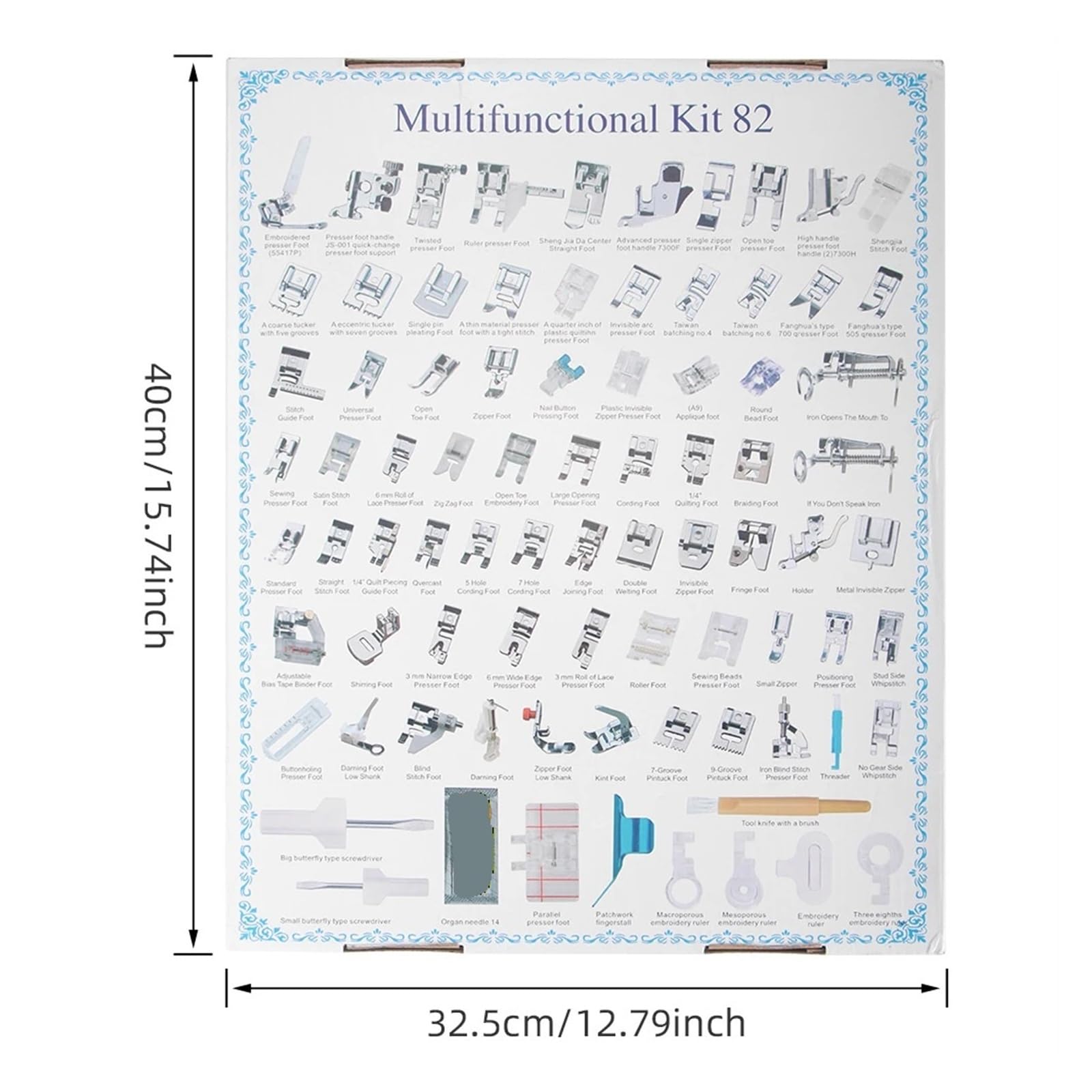 Generisch Nähmaschinen-Nähfuß-Werkzeug, multifunktionales, langlebiges Fußzubehör-Set