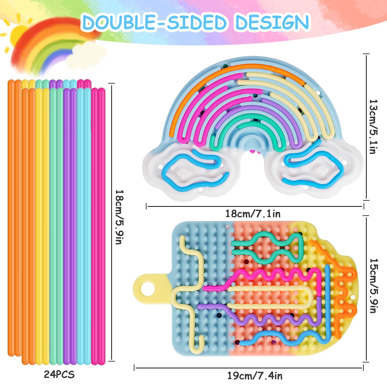 Tavola Sensoriale Anti-stress Silicone - Doppia Faccia Per ADHD E Autismo