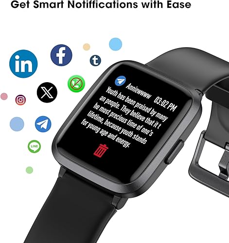 Miniatura 5 de Reloj de seguimiento de actividad física con monitor de frecuencia cardíaca, rastreador de actividad con podómetro, monitor de sueño, calorías y