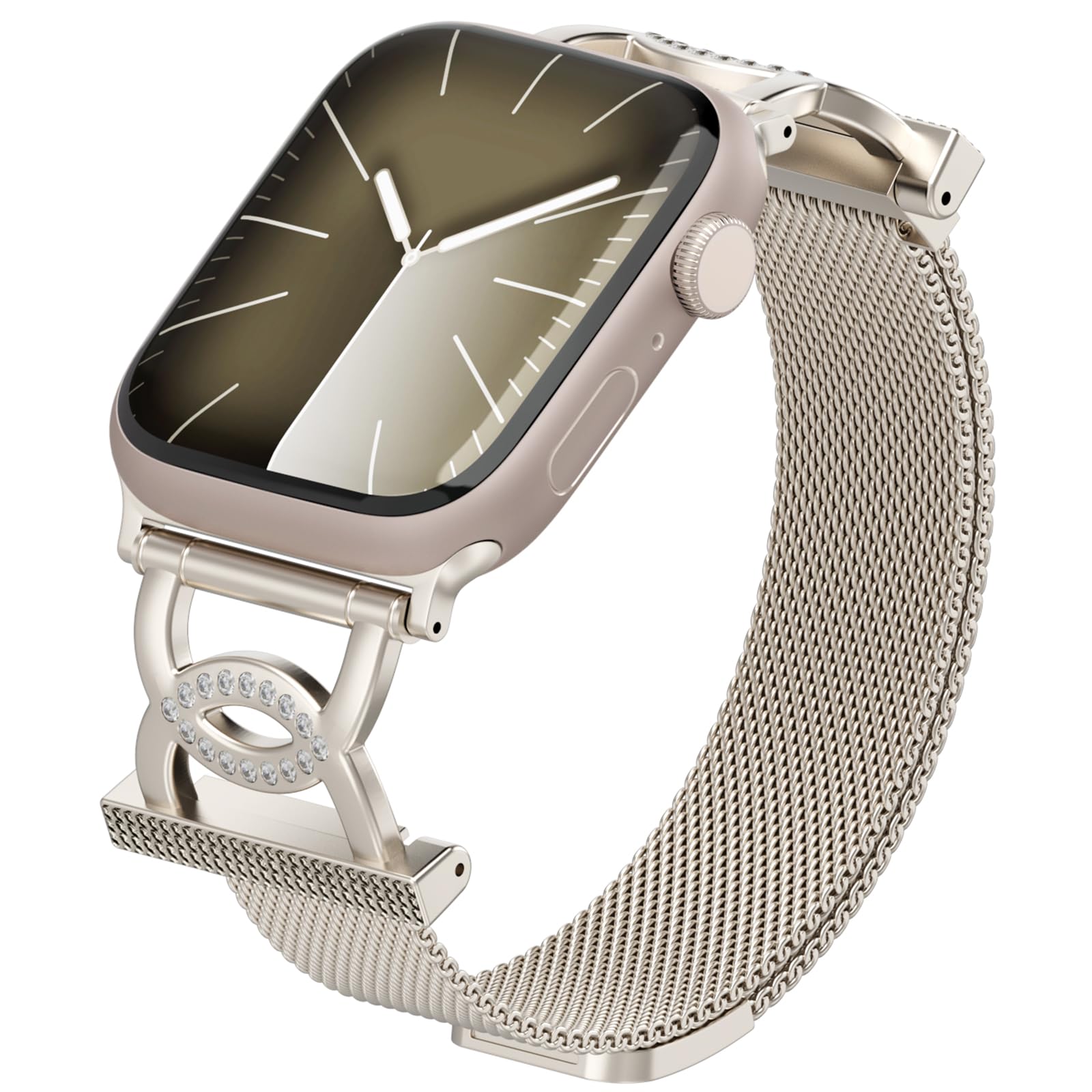 SINGEAR Stainless Steel Watch Band Compatible with Apple Watch Series 11 10 9 8 7 6 5 4, 38mm 40mm 41mm 42mm, Stralight for Women, Dainety Elegant