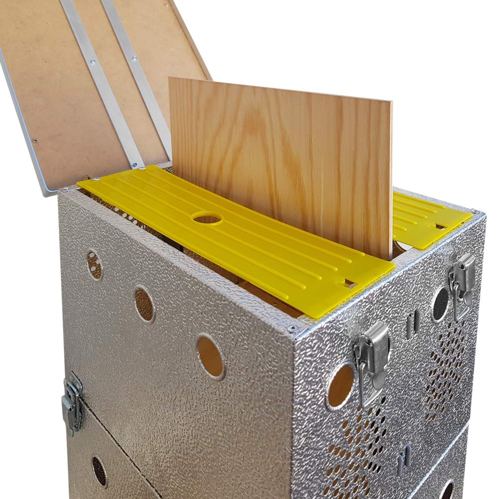 Breker Aluminium Transportbox für Kleintiere – 2 Abteile – Transportkorb mit Einzelverschlüssen – leichte & stabile Tiertransportkiste für Kaninchen, Nagetiere & Geflügel – hygienisch & robust