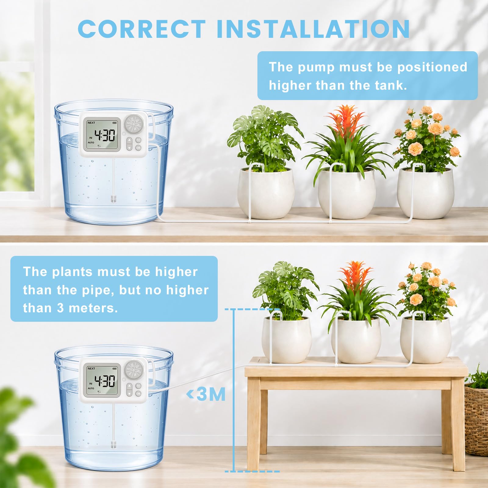 Landrip Sistema de Riego Automático, Riego Automatico Macetas para 15 Plantas en Maceta, Kit de Riego por Goteo Automático Recargable para Plantas de Interior, Balcón, Riego de Vacaciones