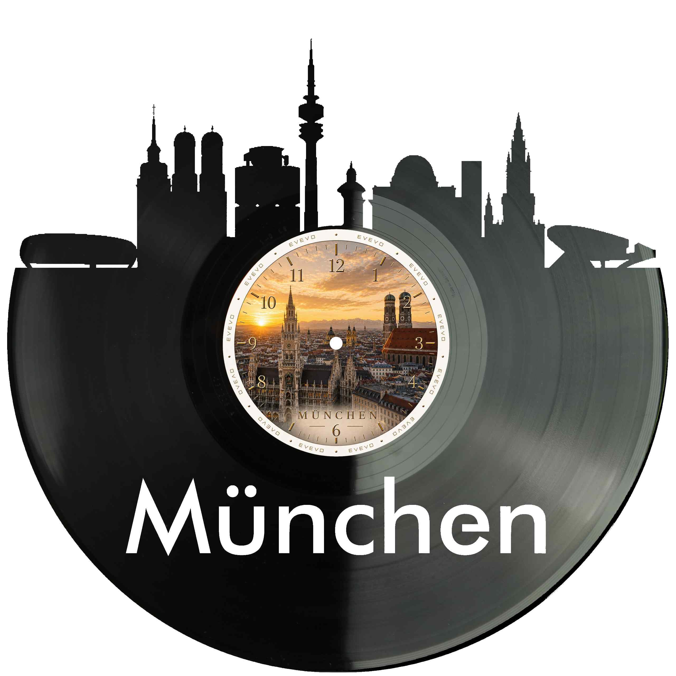 EVEVO D0014 - Decorazione da parete a forma di disco di Monaco di Baviera, in vinile, ideale come regalo per gli appassionati di Monaco di Baviera, per gli amanti dell'Oktoberfest