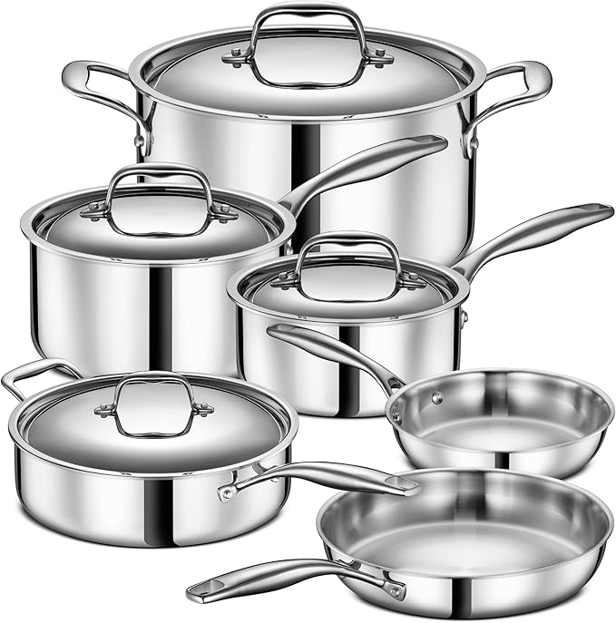 10 pc Stainless Steel Pots & Pans Set