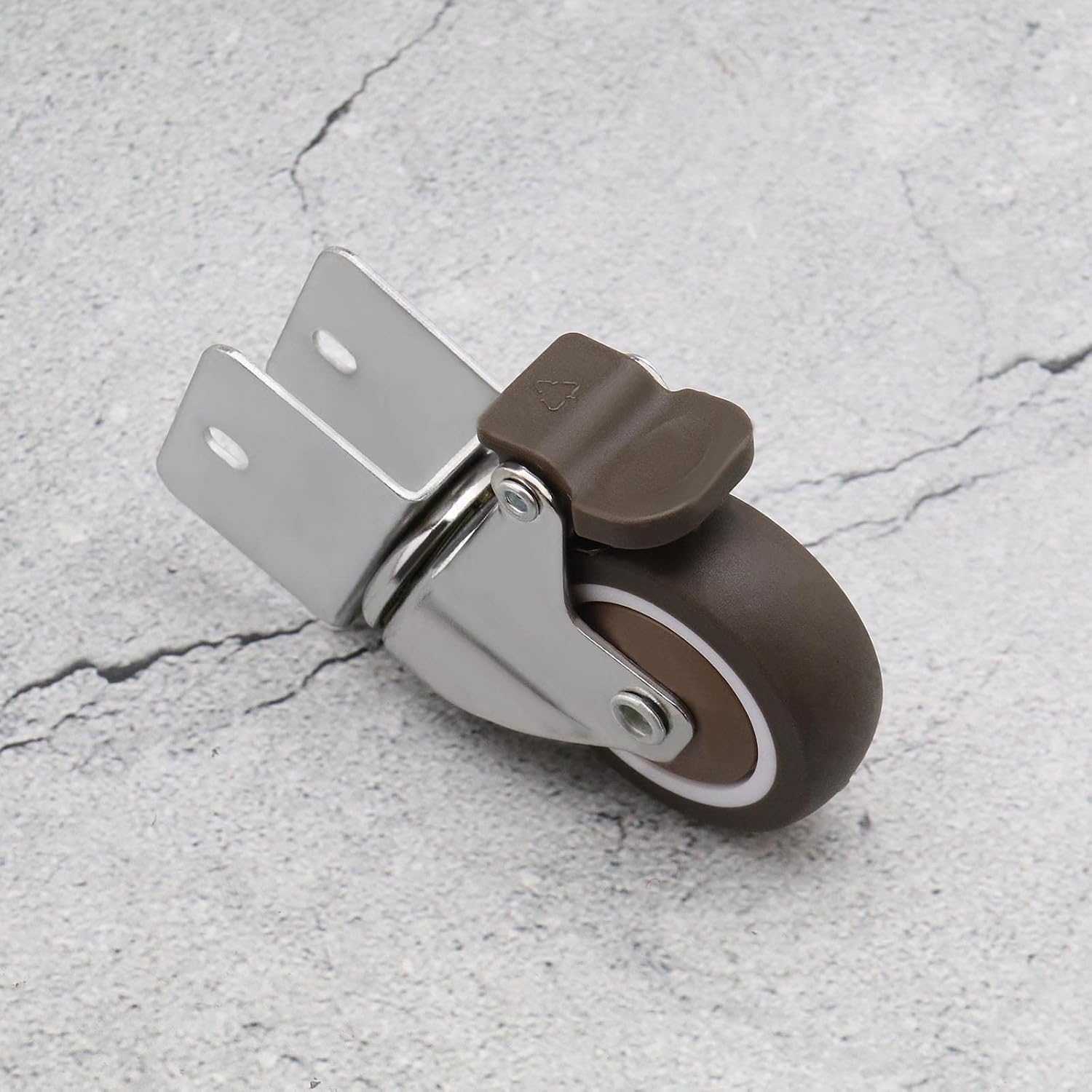 Create idea 4PCS Swivel Castors with U-Shaped Bracket Caster with Brake for Furniture Flower Stands Loading Capacity 60lbs Per Wheel U-clamp Inner Diameter 20mm