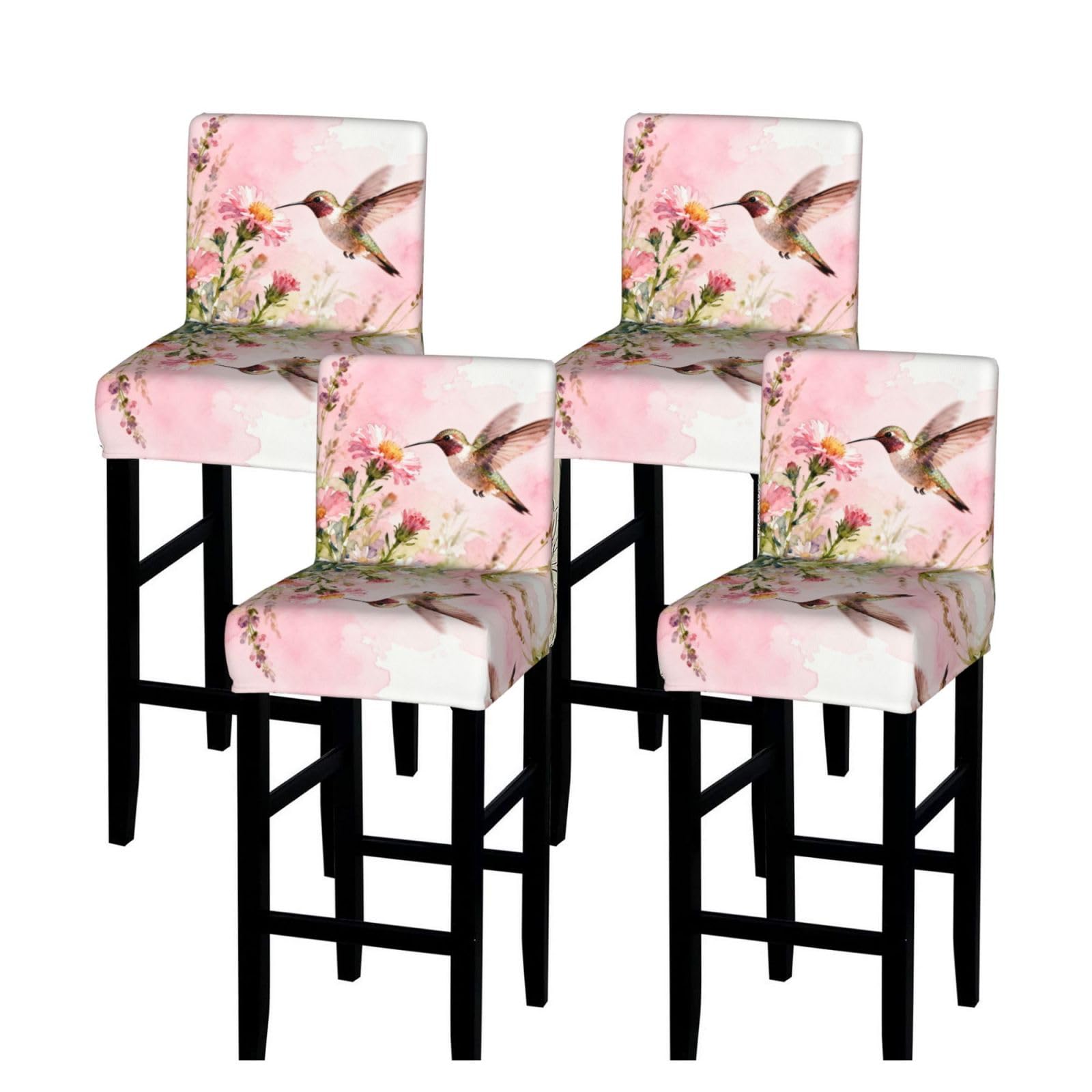 SXZVVBN Hummingbird Stretch Bar Stool Covers Dining Seat
