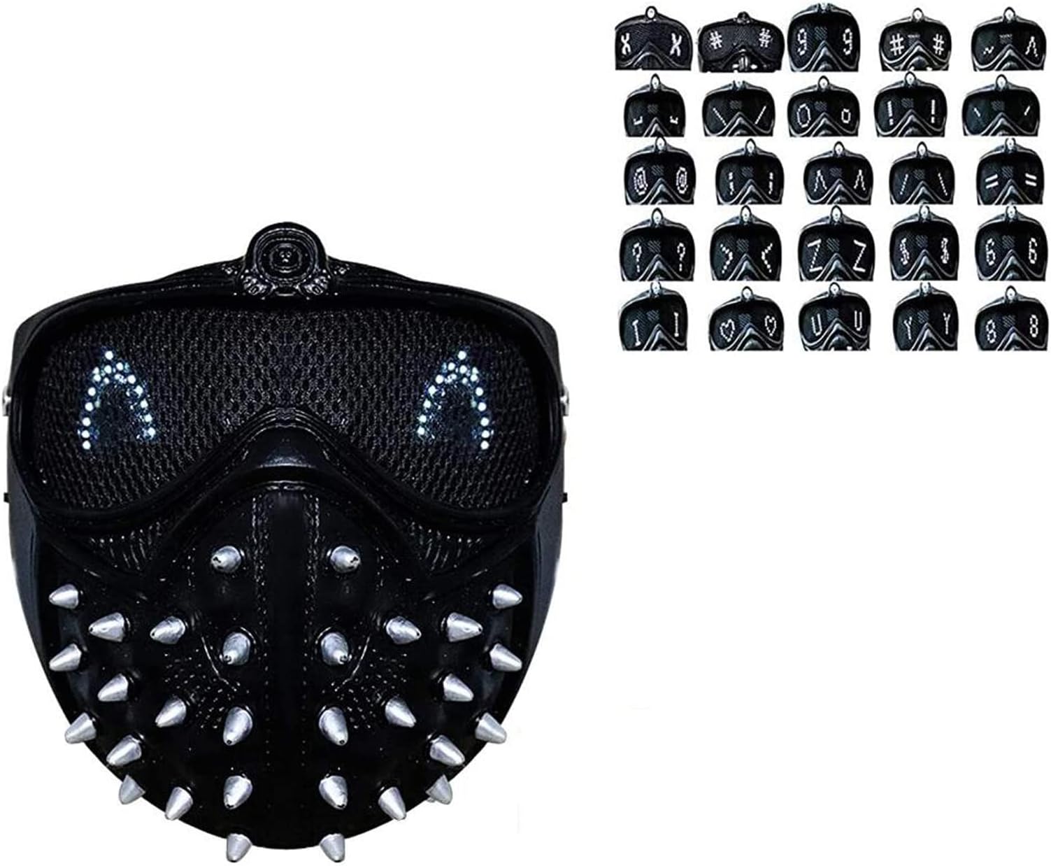 Watch Dogs Wrench Mask LED Light Up 25 Expression Changeable Marcus Legion Glowing Mask for Halloween Christmas Carnival Costume Cosplay