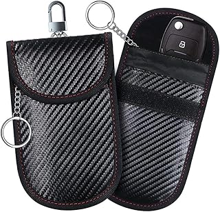 KIRZAX 2 Pack Autoschlüssel Schutz,Anti RFID Signal Faraday Tasche,Klein Kohlefaser Autoschlüssel Signal Blocking Taschen,...