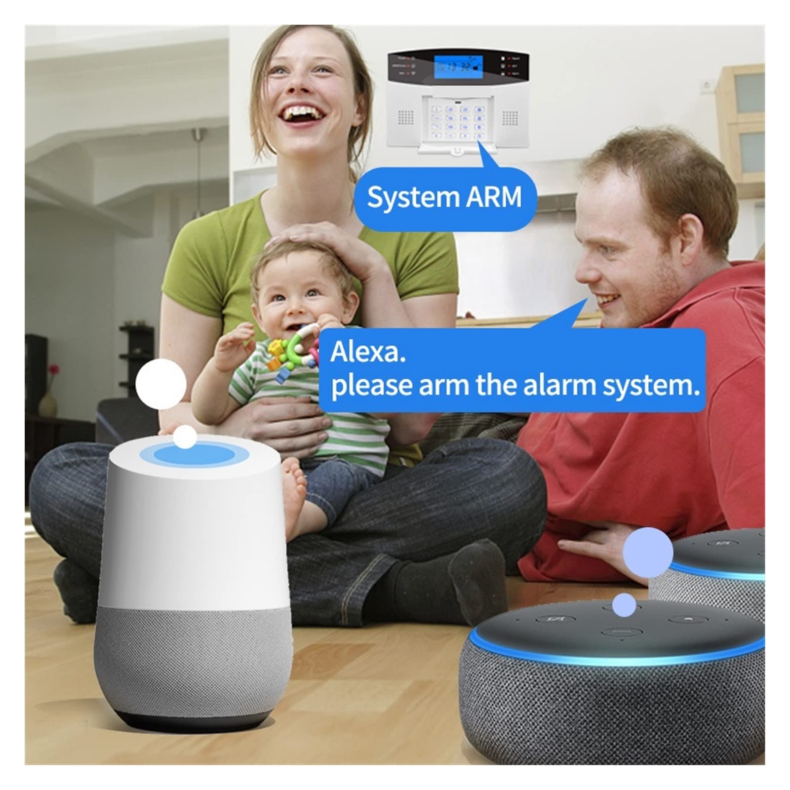 Sistema di allarme WiFi Sistema di allarme di sicurezza domestica WiFi GSM schermo LCD 433MHz rilevatore cablato wireless casa antifurto host controllo APP Tuya ( Color : Option C , Size : English )