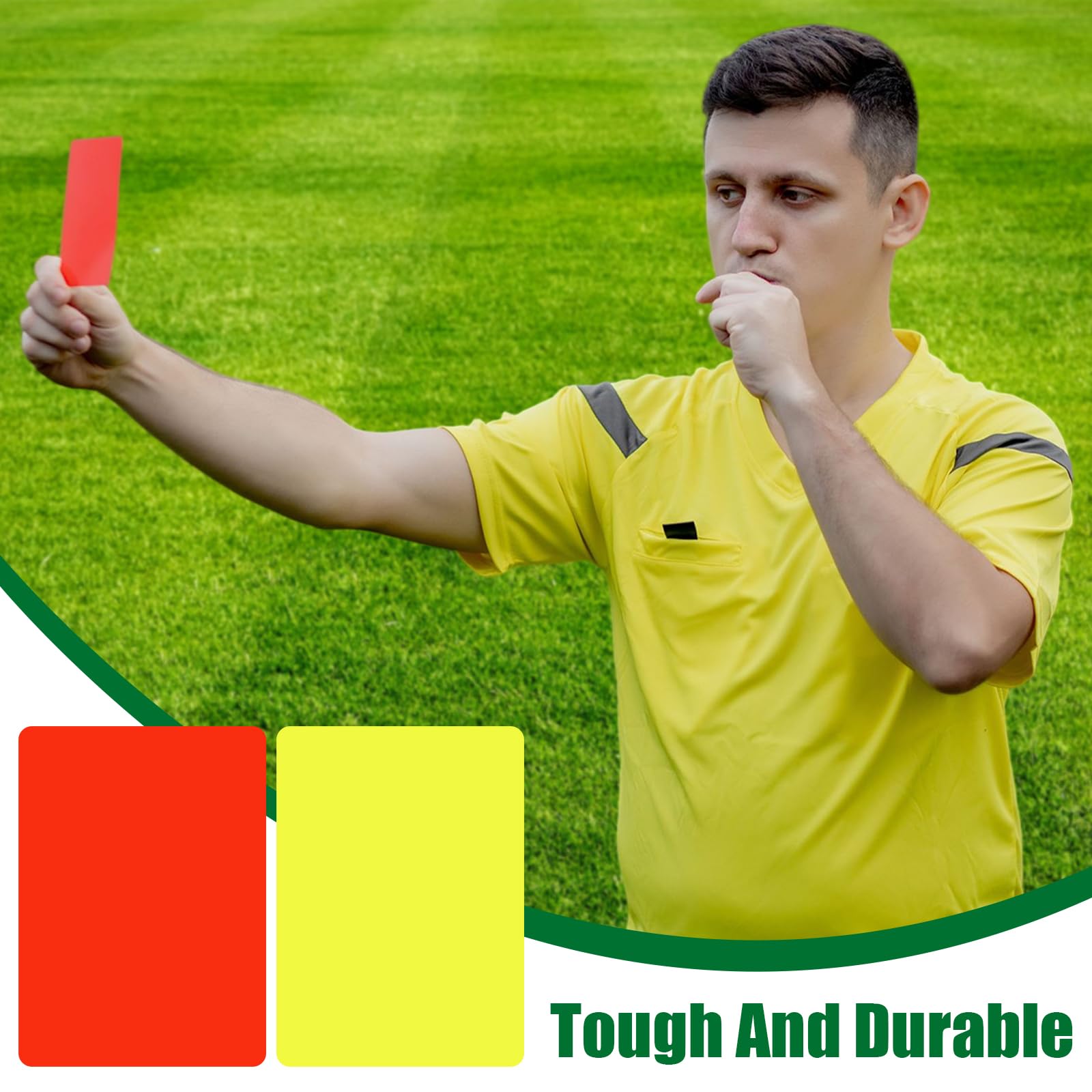 Juego de Árbitro Profesional con Silbato, Tarjetas Roja y Amarilla, Tarjetero y Funda Protectora para Fútbol
