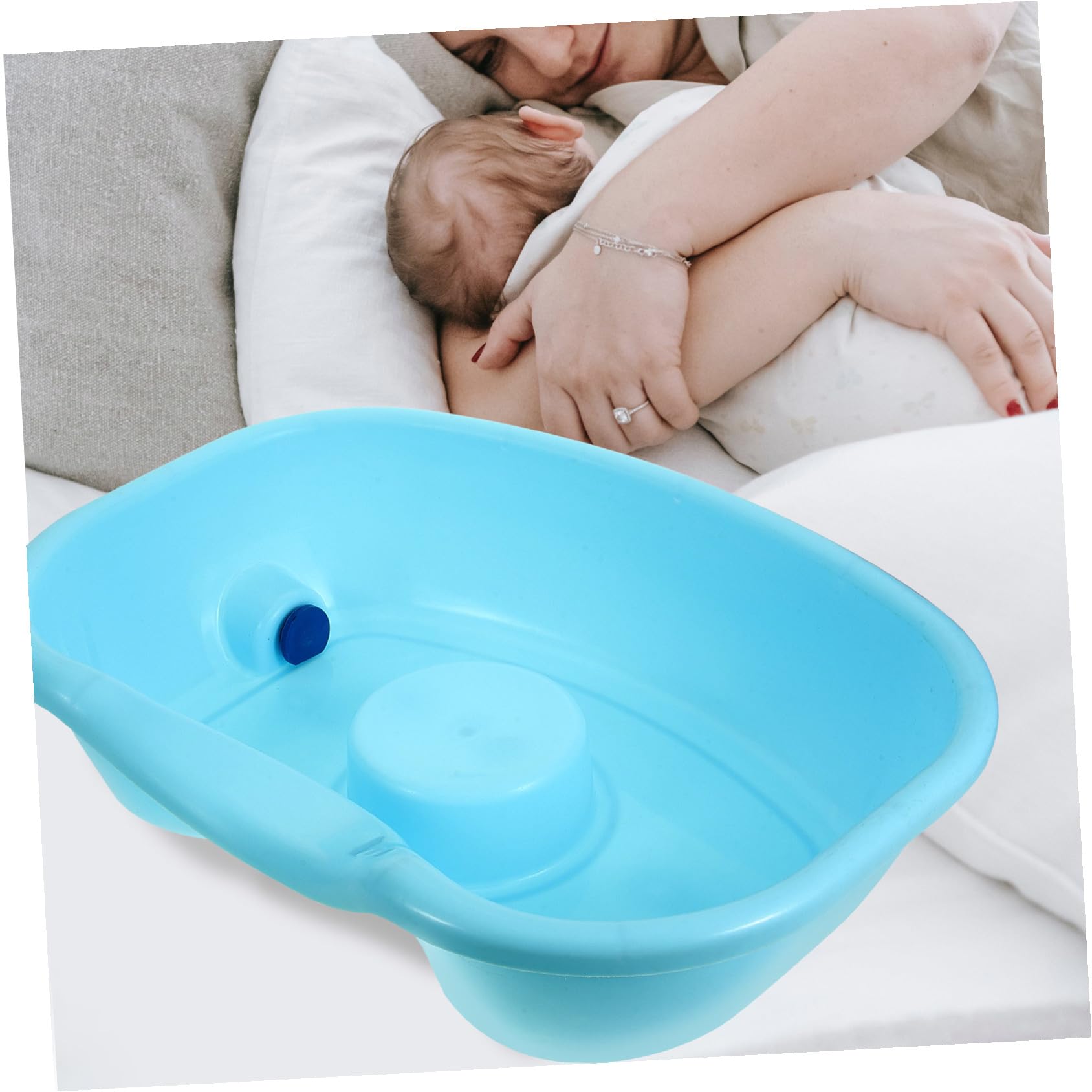 Hohopeti Ergonomisches Haarwaschbecken für Senioren und Bettlägerige Waschschüssel mit Nackenstütze für Bequemes Haarewaschen im Bett Tragbar und Geeignet für Erwachsene Schwangere