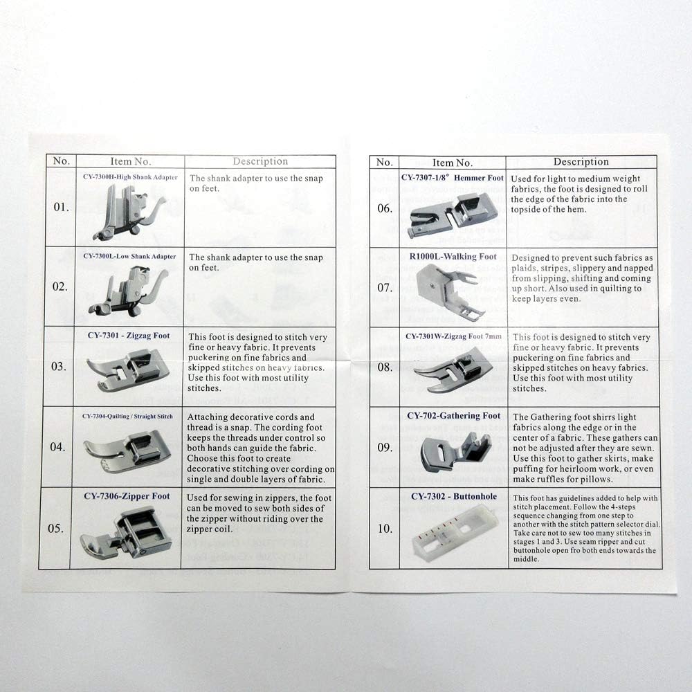 15 Sewing Foot Feet Set for Bernina Bernette 92C, Deco 680,705,715,720