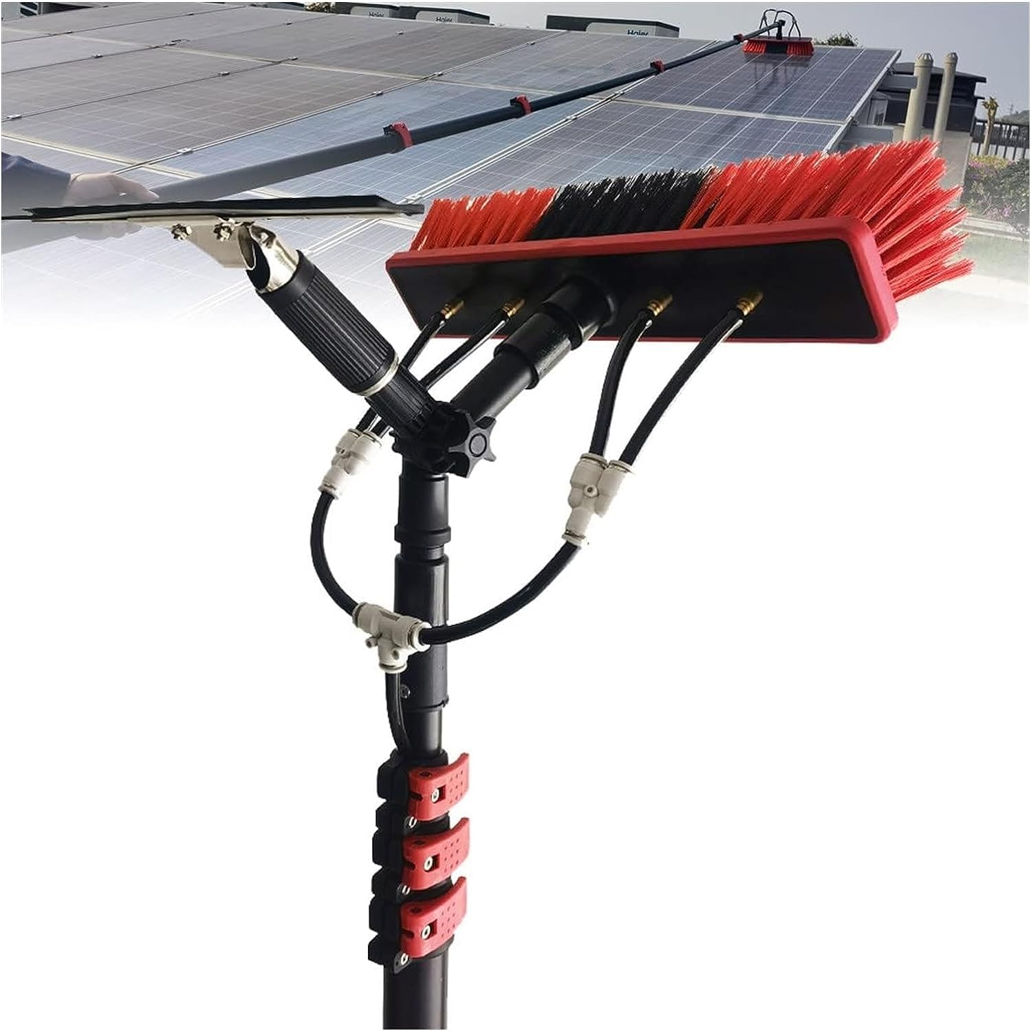 GTHTUHFD Water Fed Telescopic Brush 3.6-11M Window Cleaning Pole Brush Window Solar Panel Cleaning System Windows Cleaning Trucks Water Fed Pole Kit Window Solar Cleaning Pol,24ft/7.2m