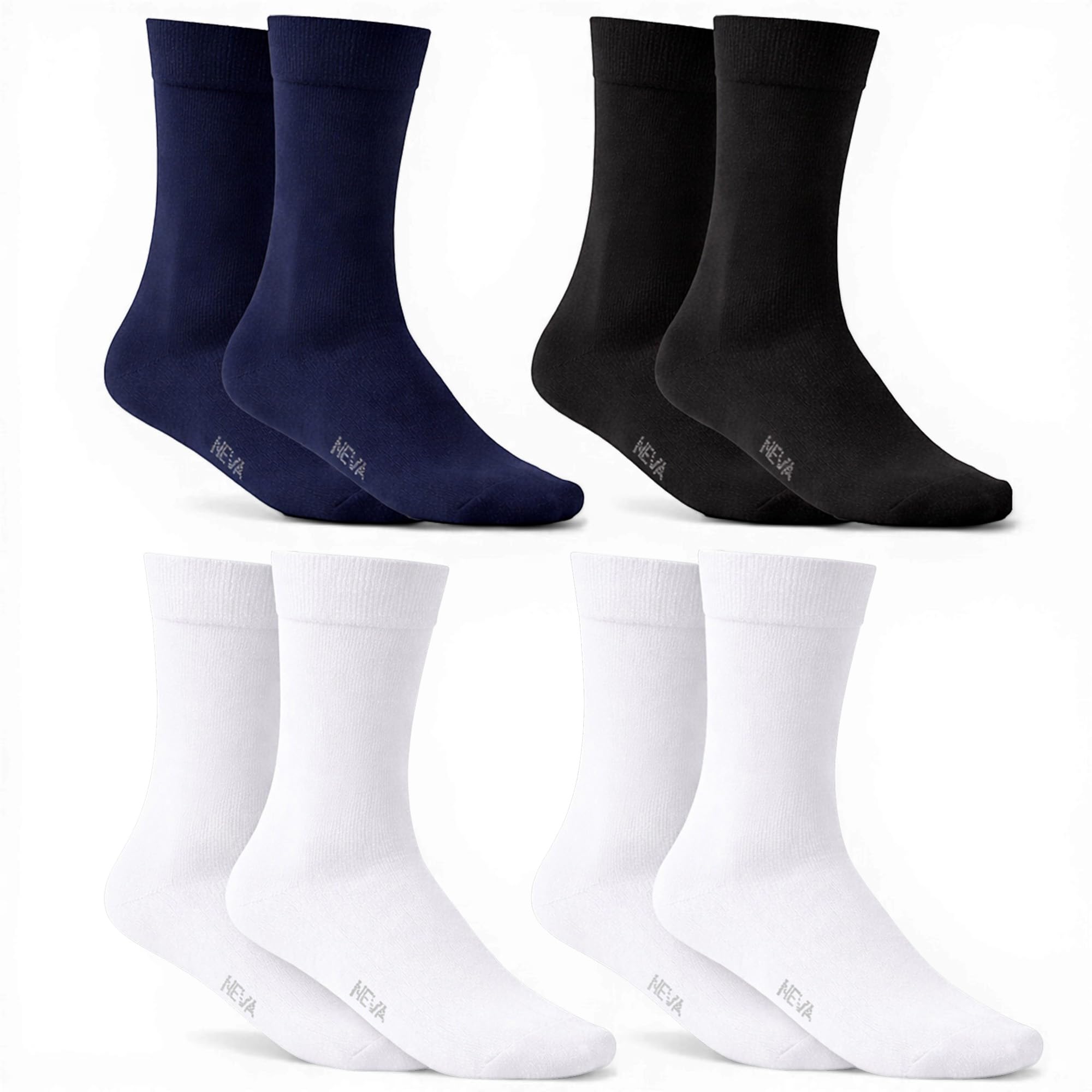 Cotton Socks | Compact Cotton Fabric with 360° Super Stretch | Pull-On Design | All Day Fresh Technology | Itch-Free Label | Flexible-image-11
