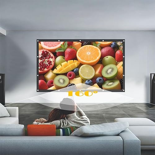 Miniatura 5 de Pantalla de proyector, pantallas de películas portátiles 169, plegable, tela resistente a las arrugas, con doble adhesivoganchos para uñas para