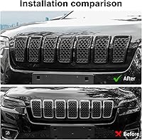 Vista 3 de JeCar Insertos de Parrilla ABS Kit de Moldura de Cubierta de Rejilla Compatible con Jeep Cherokee 2019-2021 KL, Negro