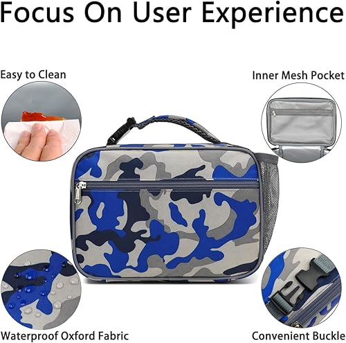 Miniatura 4 de Lonchera térmica reutilizable para la escuela, térmicas, duraderas, congelables, para niños, niñas, hombres y mujeres, kit de lonchera portátil