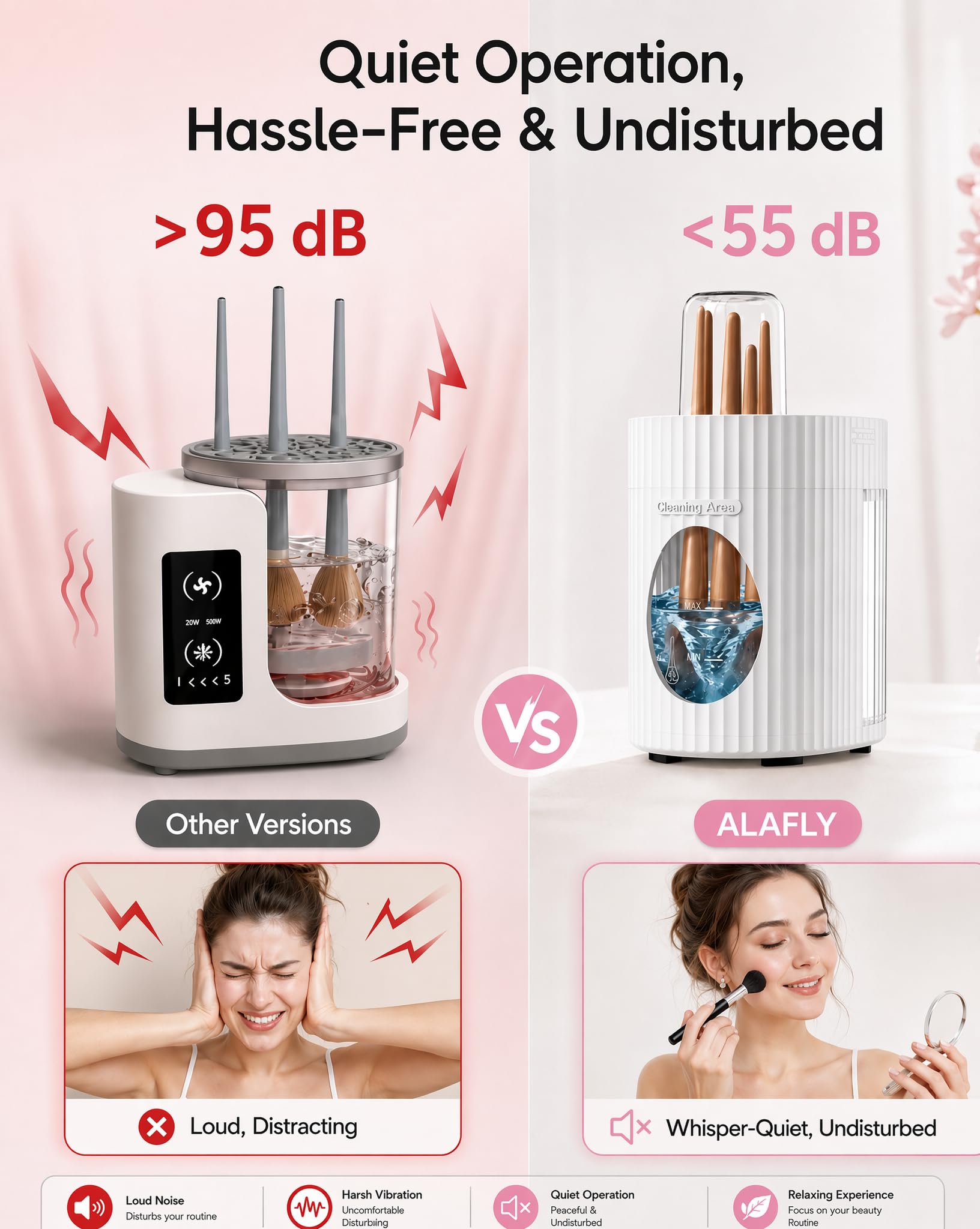 Nettoyeur & Sècheur Pinceaux de Maquillage électrique 3 en 1, Appareil de Nettoyage Automatique USB, Portable